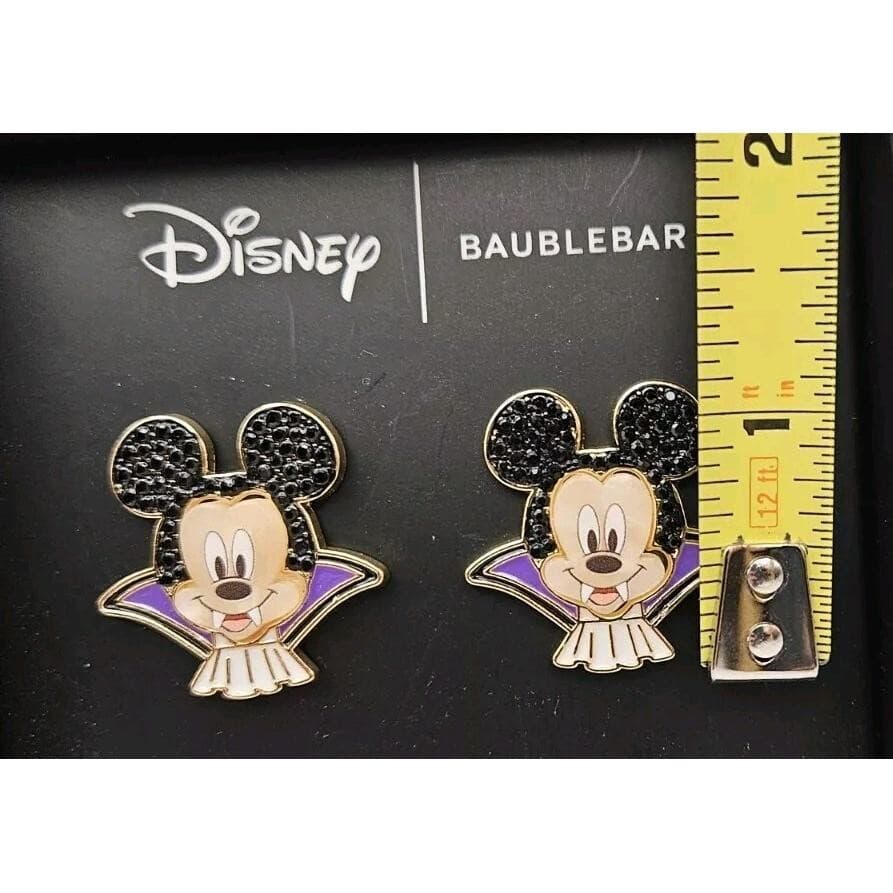 Disney X Baublebar Mickey Mouse Halloween Vampire Dracula Stud Earrings Gems - Thumbnail 4
