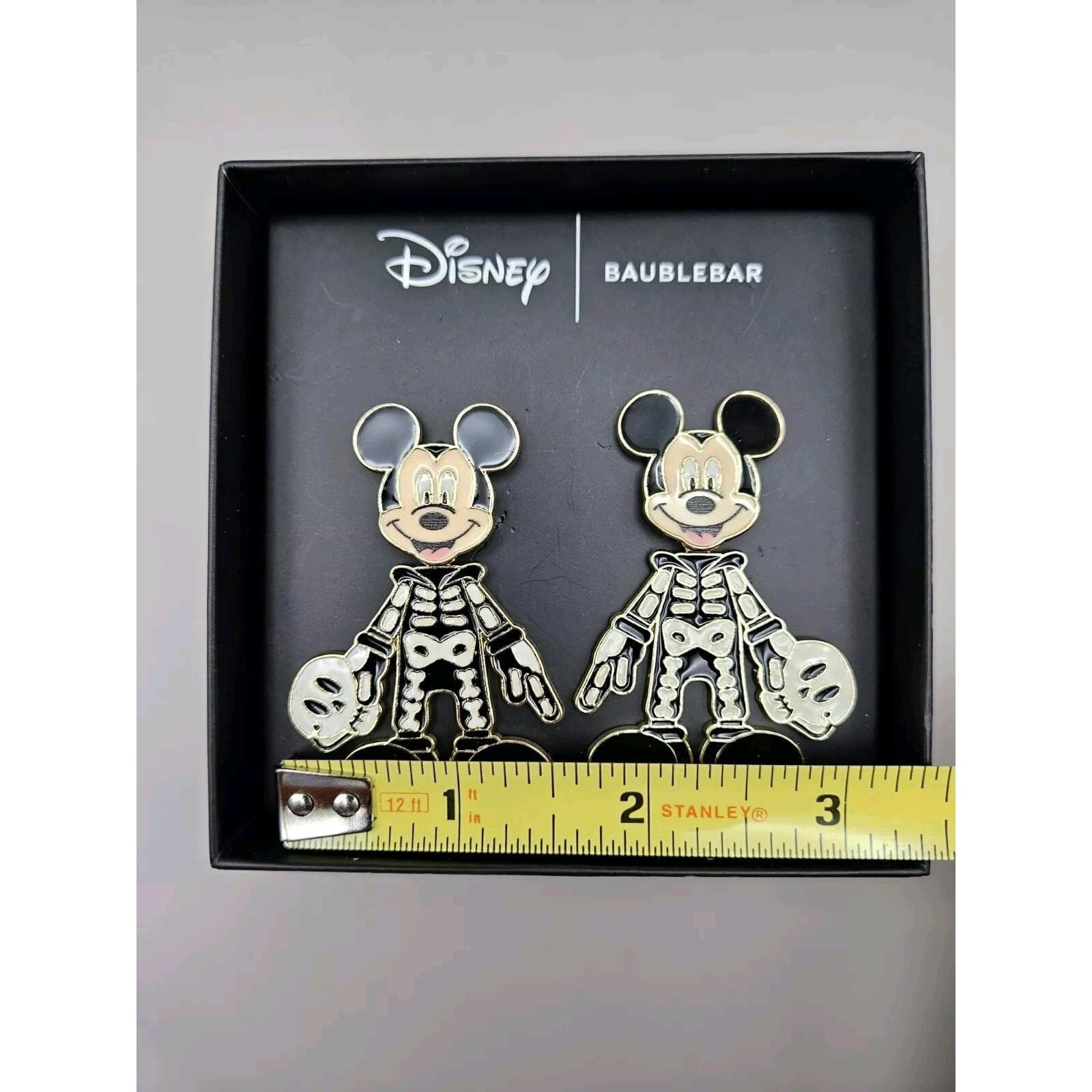 Disney x Baublebar Halloween Mickey Mouse Skeleton Earrings NIB GLOW IN DARK - Thumbnail 3