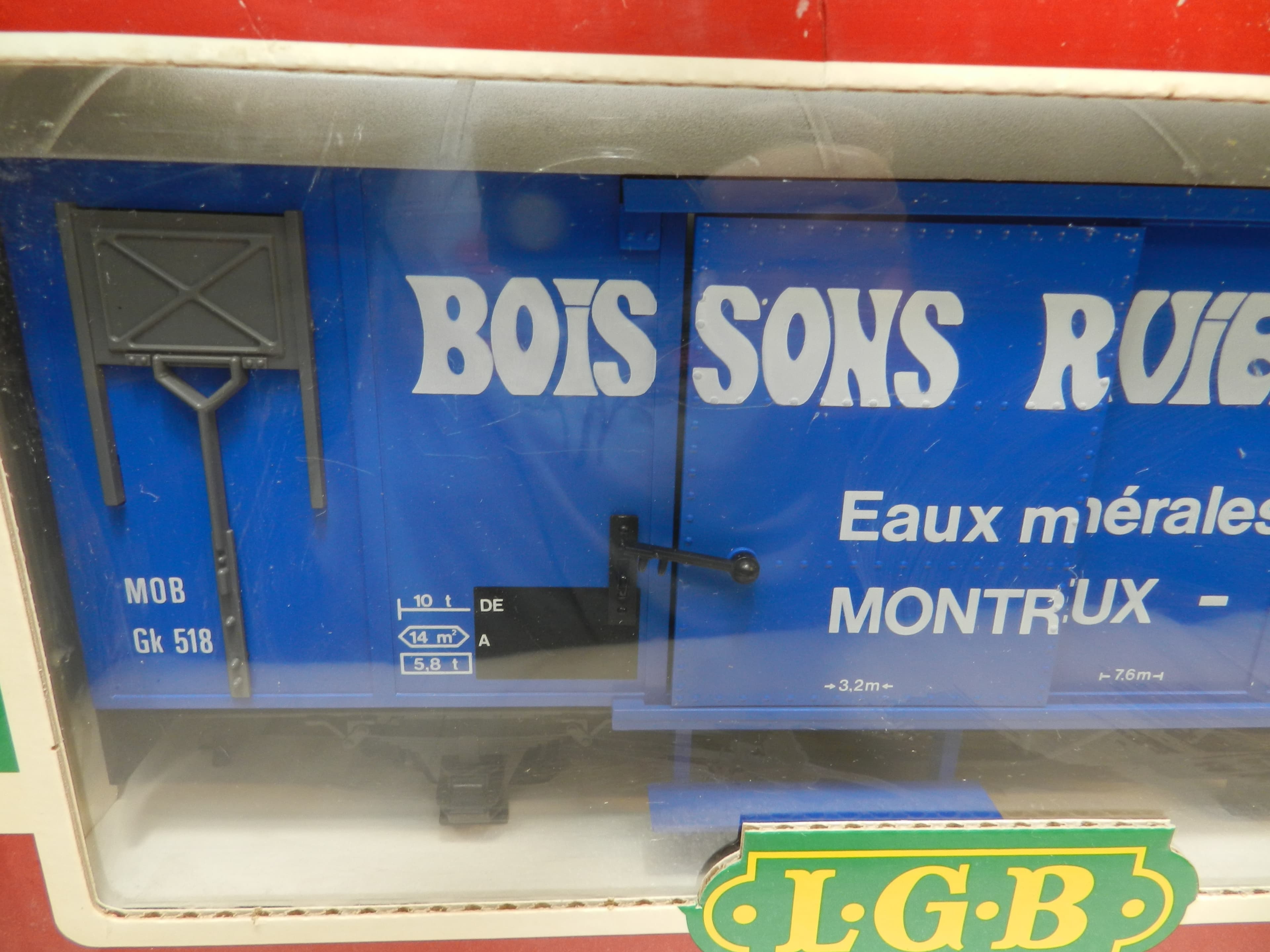 LGB G Scale Boxcar 4029 Boissons Riviera S.A. Montreux Vevey Train Unopened O90K - Thumbnail 2