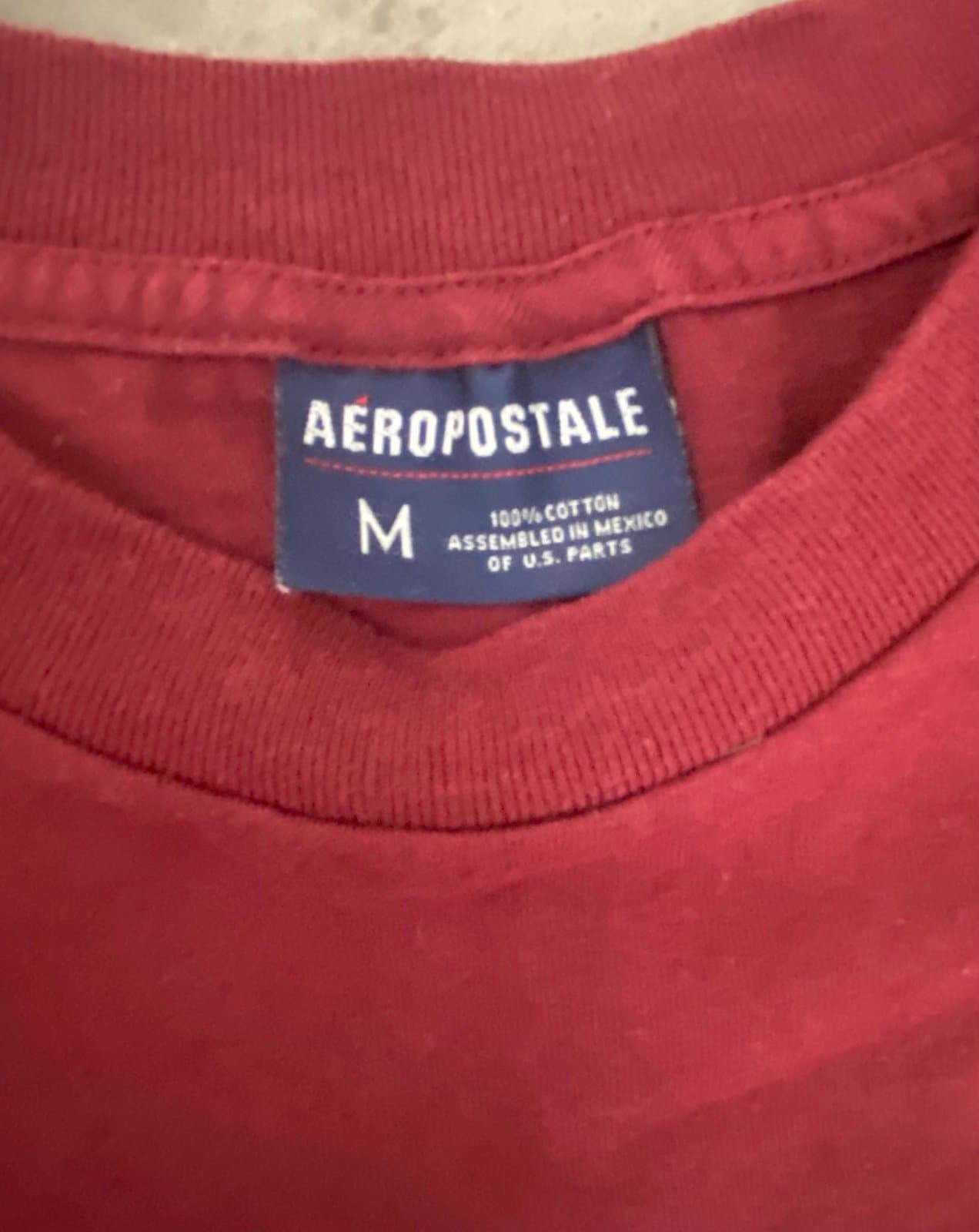 Burgundy Aeropostale men’s medium tee shirt - Thumbnail 2
