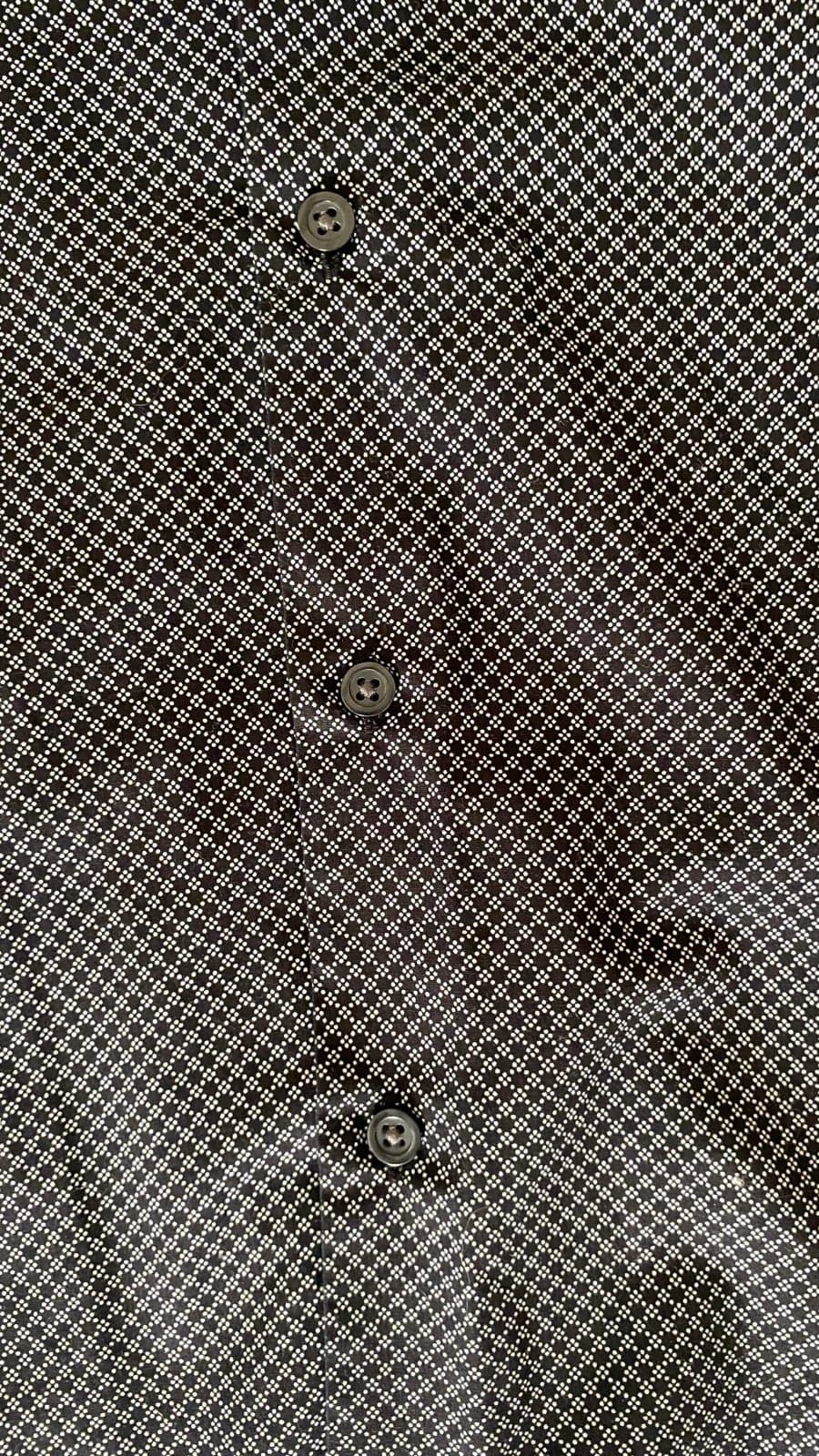 Black and white Van Heusen men’s medium long sleeve dress shirt - Thumbnail 2