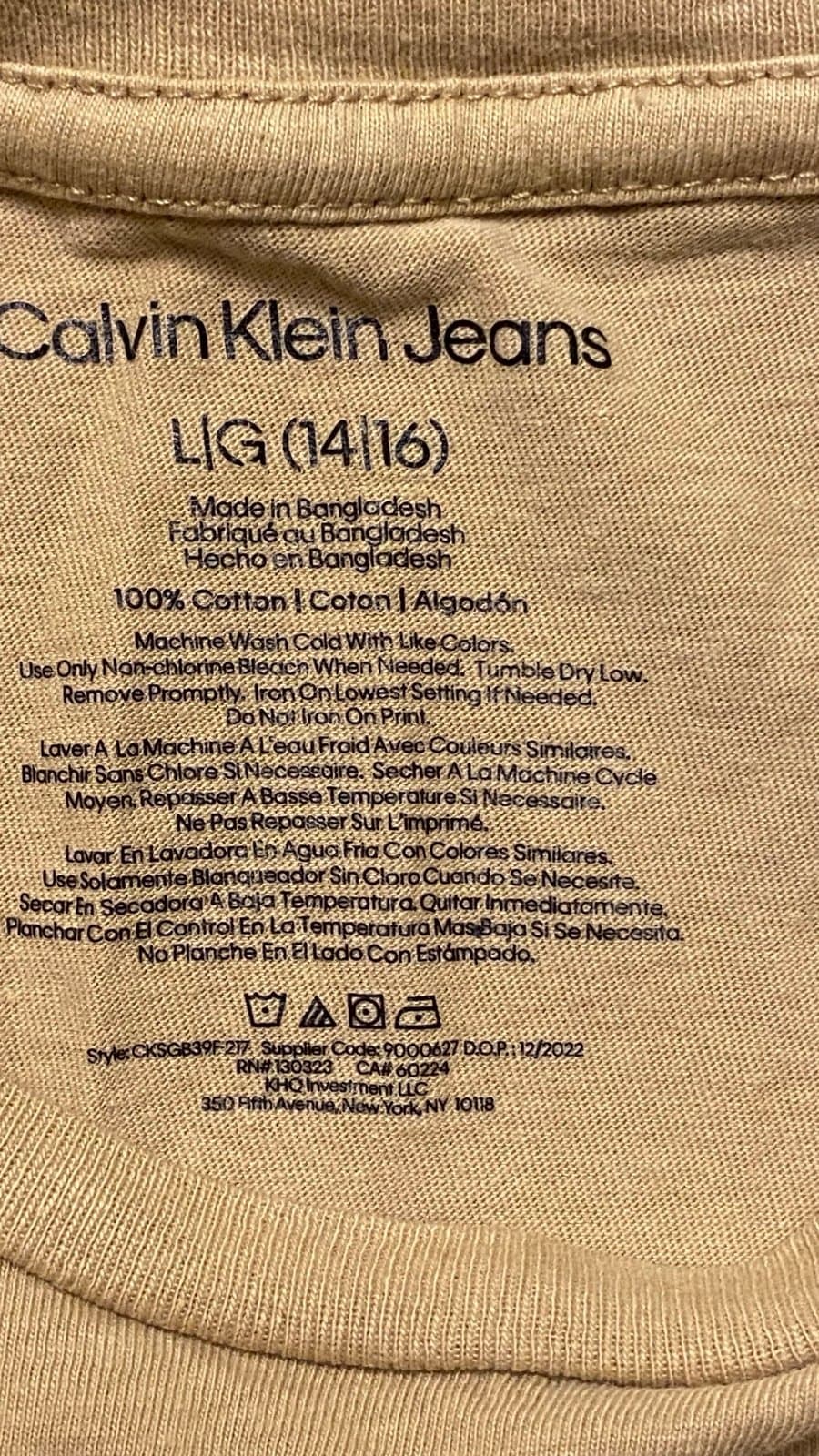 Tan Calvin Kline jeans tee shirt - Thumbnail 3