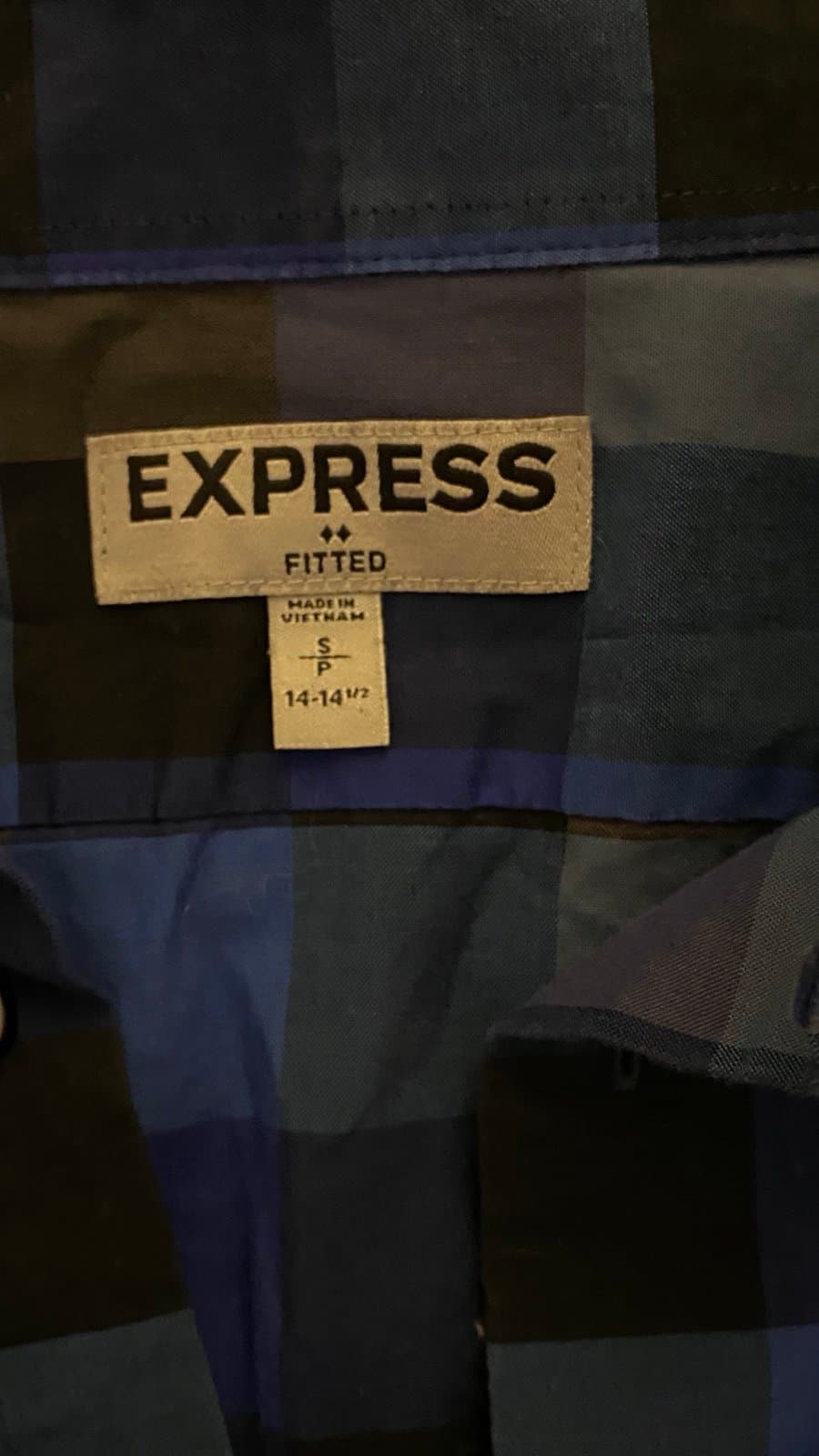 Black and blue plaid express button up long sleeve - Thumbnail 4