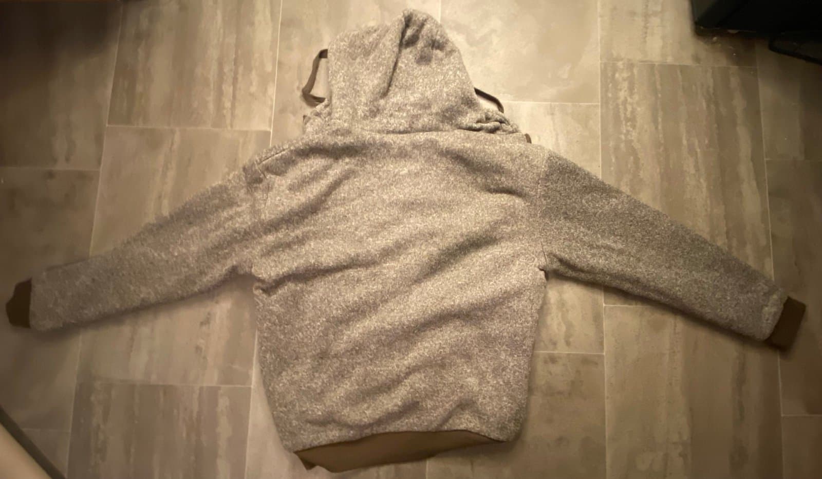 Grey and black Sherpa lined Big Balls Sports hoodie with fleece lining medium - Thumbnail 6