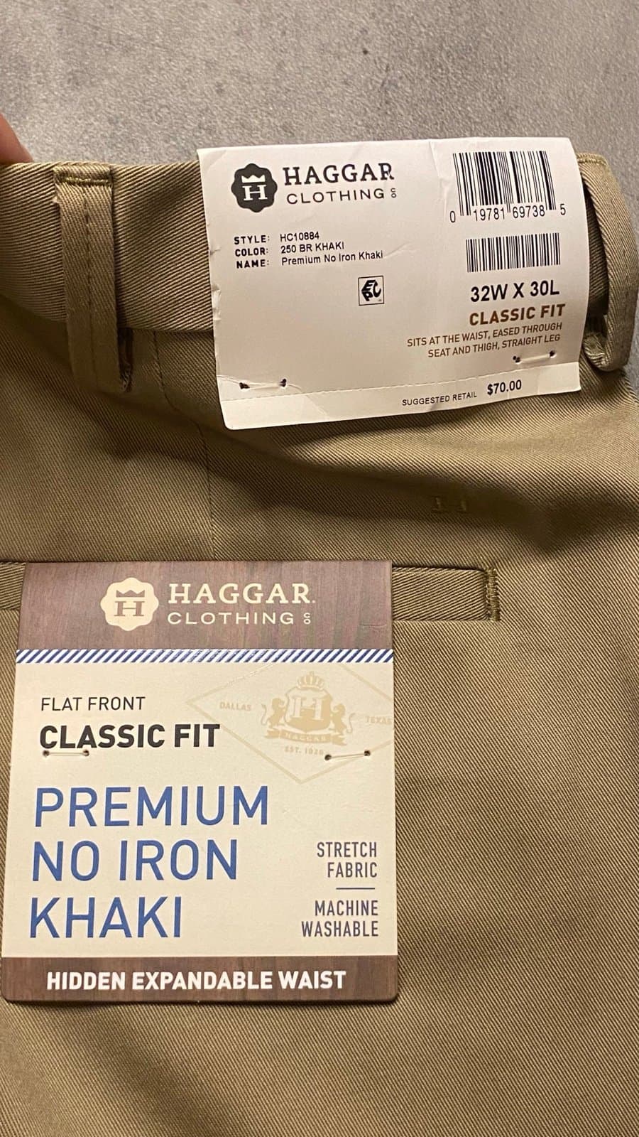 Khaki Haggar men's 32x30 dress trousers - Thumbnail 8