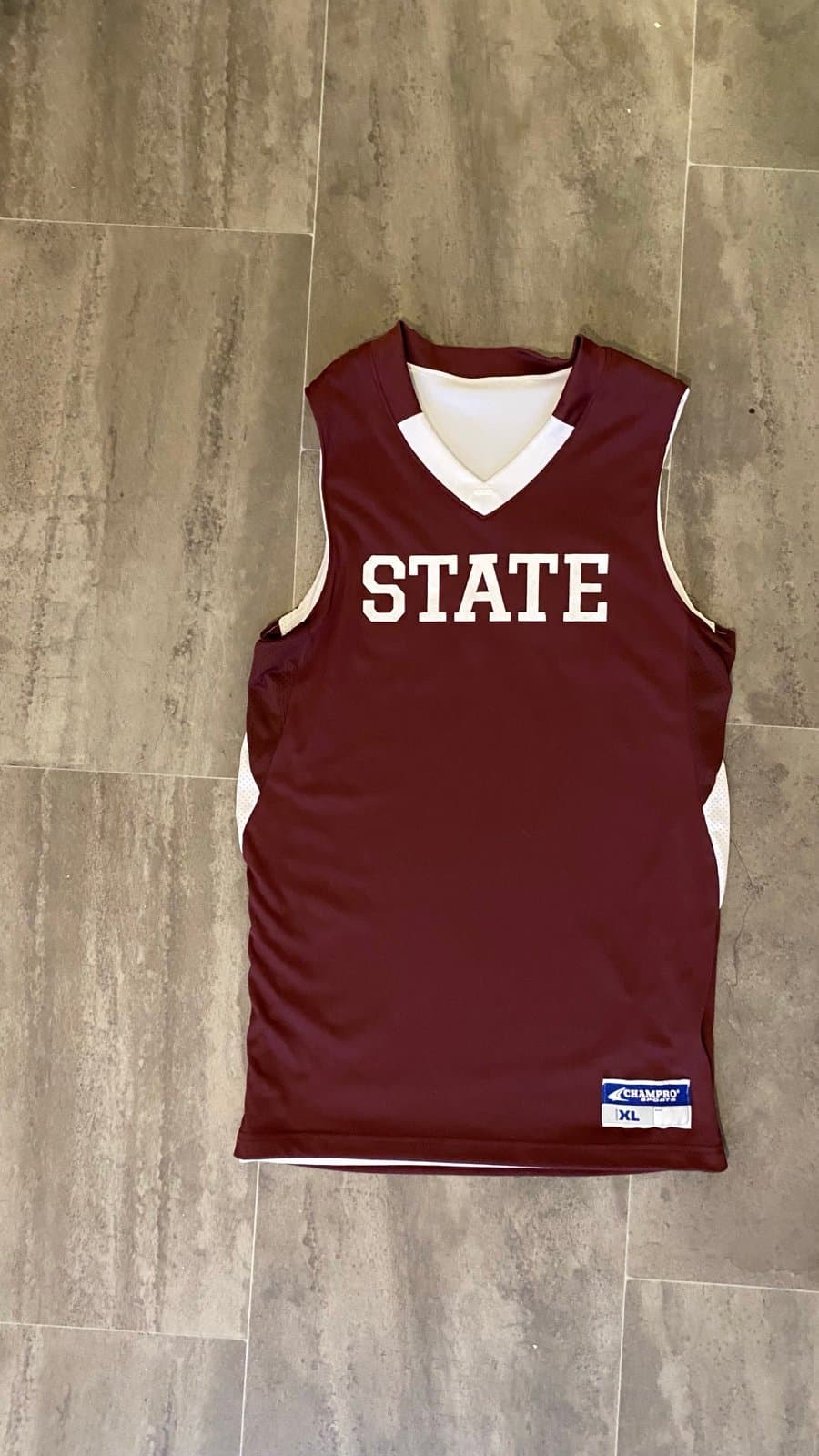 White and burgundy State jersey reversible XL - Thumbnail 3