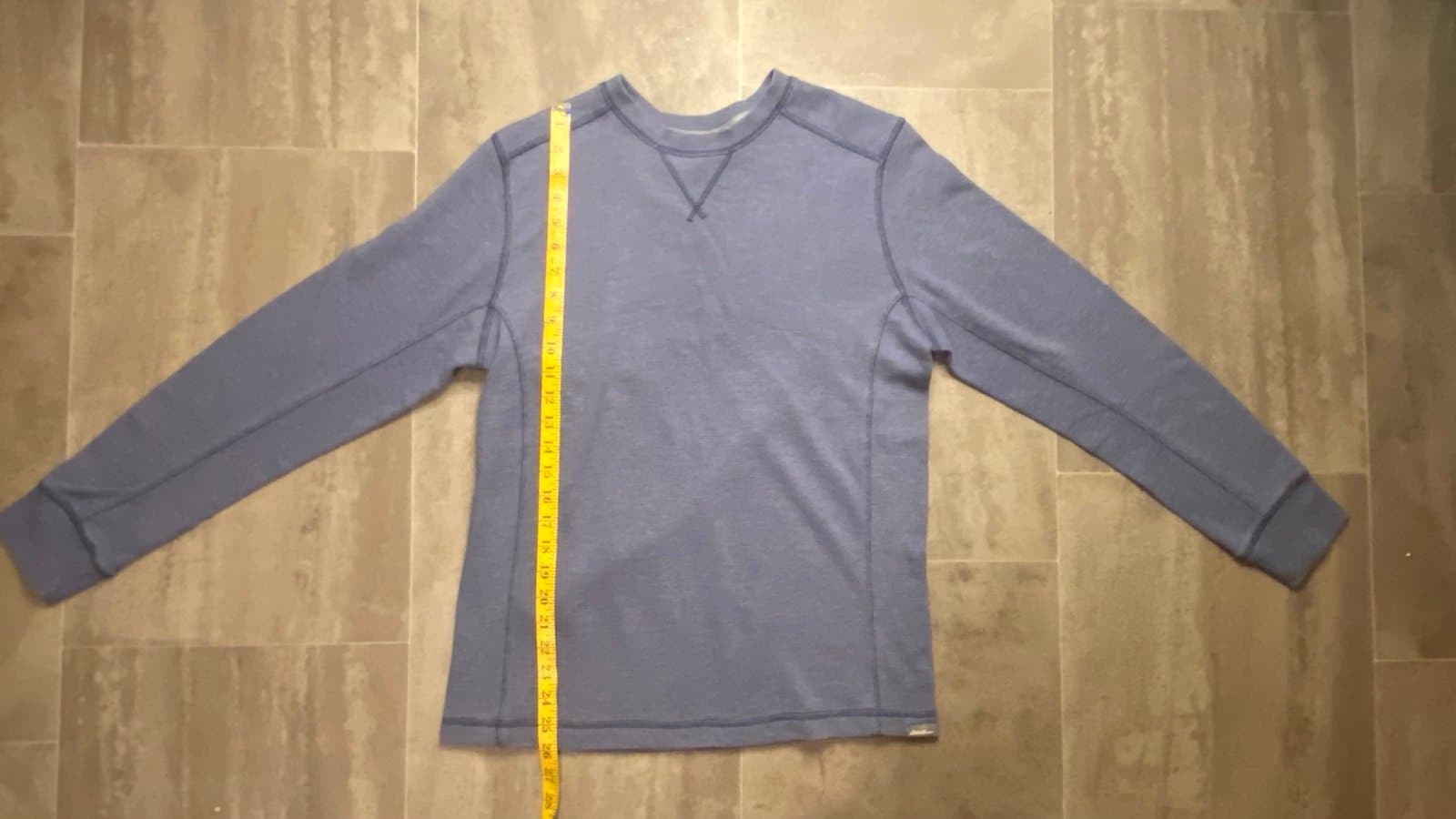 Blue Eddie Bauer thermal crewneck sweater