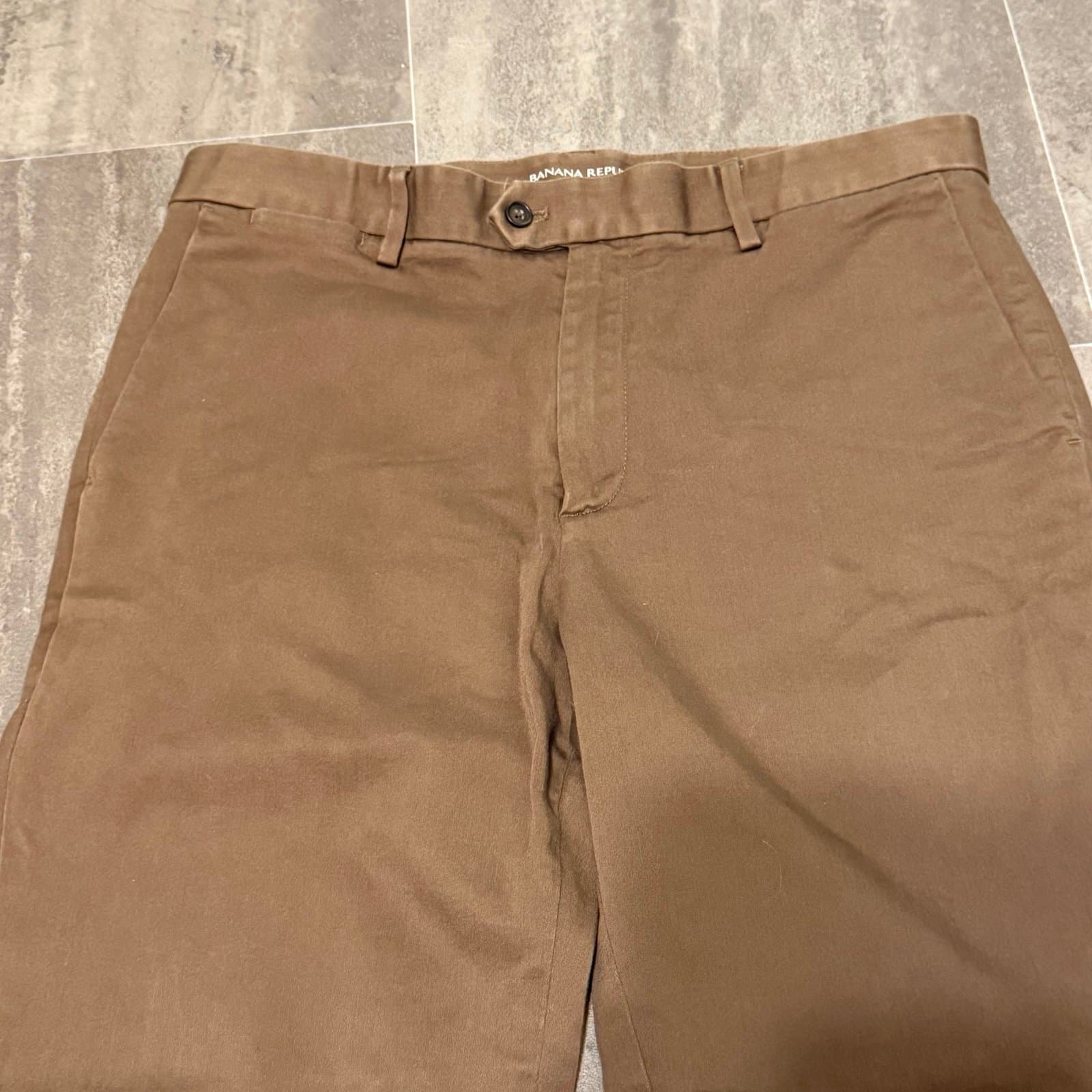 Brown Banana Republic 34x34 mens Slim Traveler slacks - Thumbnail 2