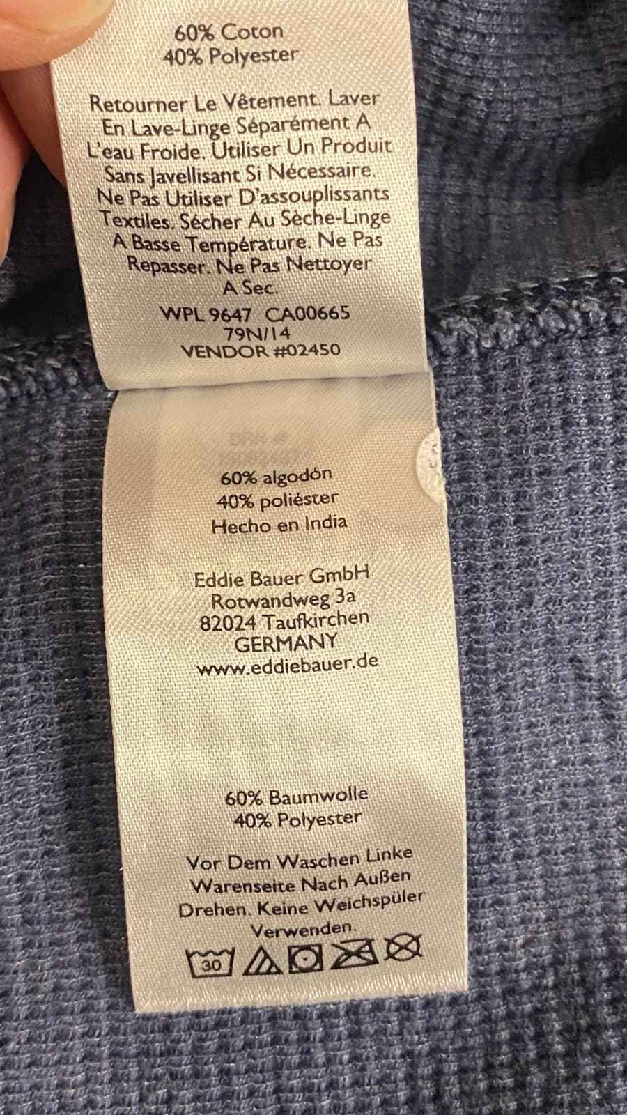 Blue Eddie Bauer thermal crewneck sweater - Thumbnail 6