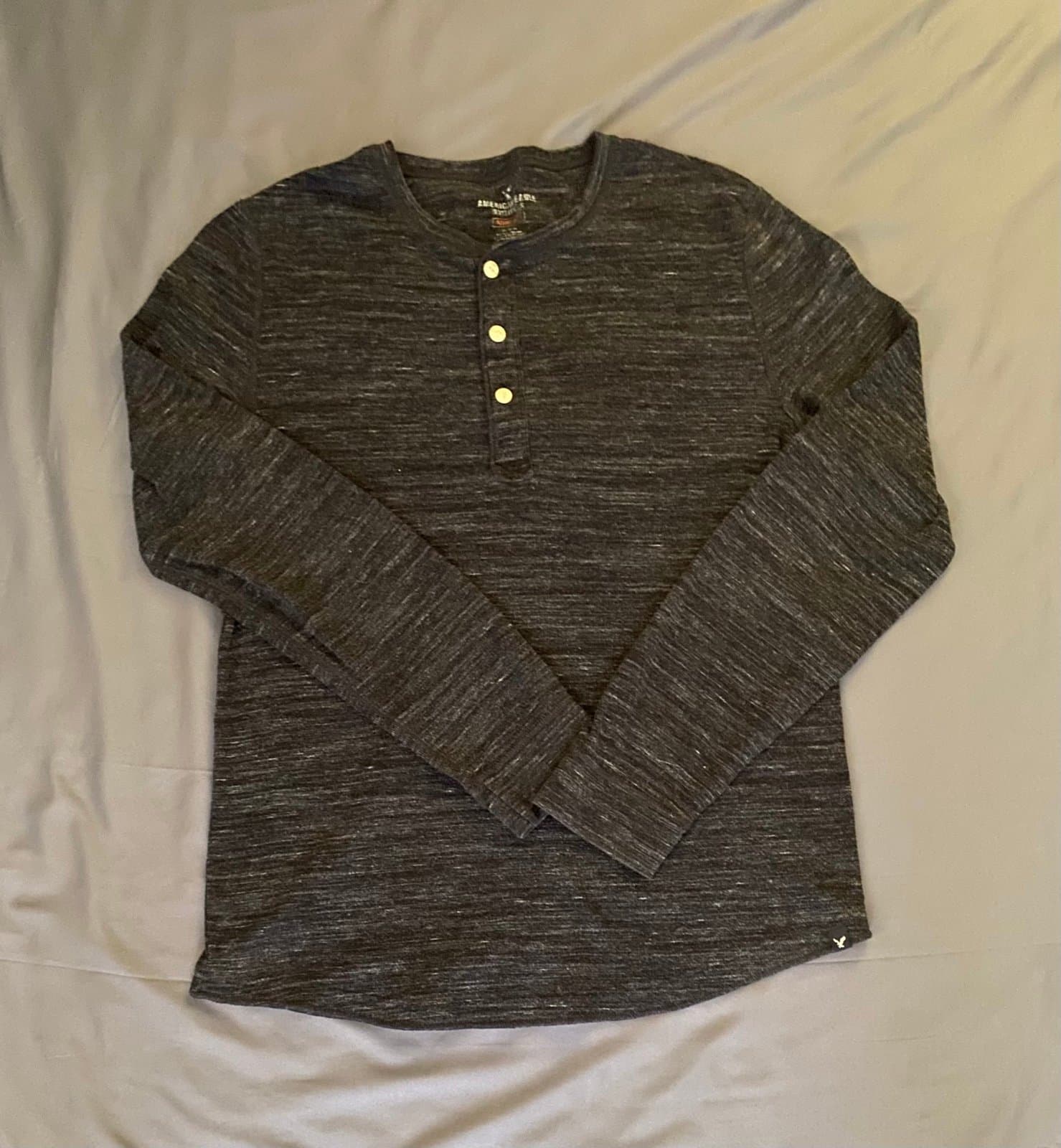Men’s grey and black long sleeve American Eagle