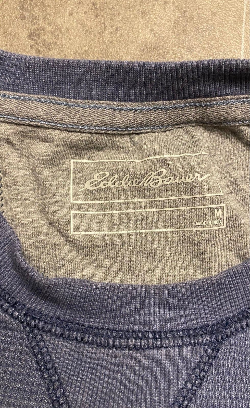 Blue Eddie Bauer thermal crewneck sweater - Thumbnail 4