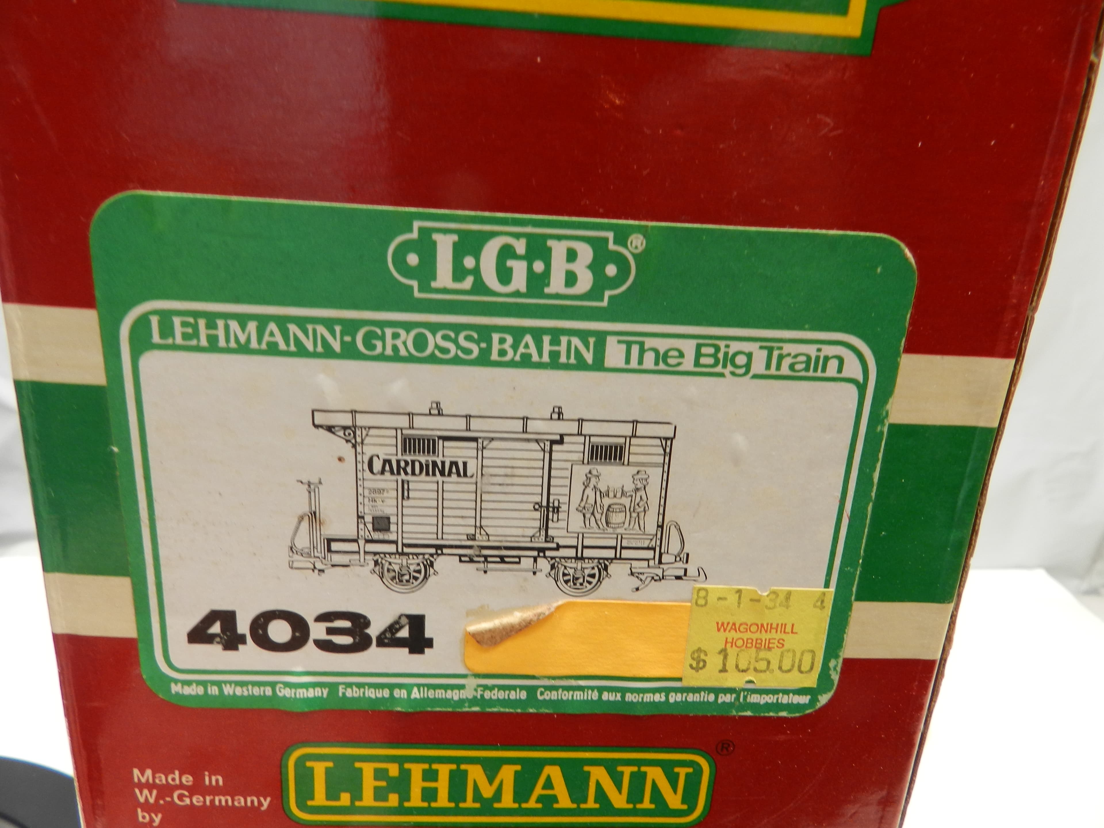 LGB Lehmann 4034 Cardinal Boxcar Model Train G-Scale (1:22.5 proportions) O93K - Thumbnail 2