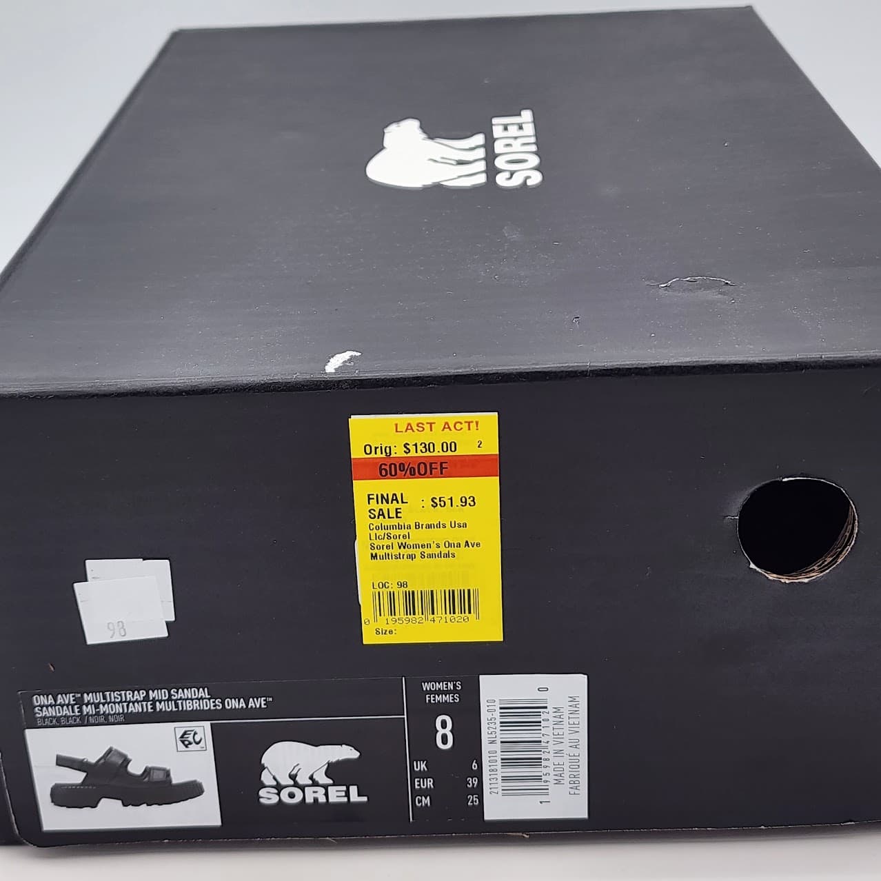 NEW Sorel ONA Ave Multistrap Sandals Black Women's Size 8 Sport Platform Sandals - Thumbnail 9