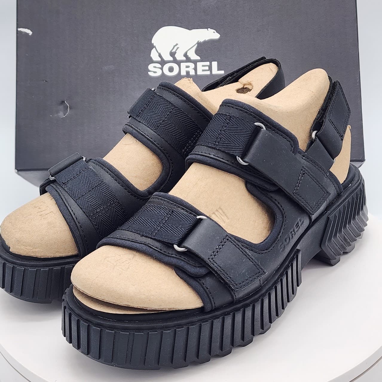 NEW Sorel ONA Ave Multistrap Sandals Black Women's Size 8 Sport Platform Sandals - Thumbnail 5