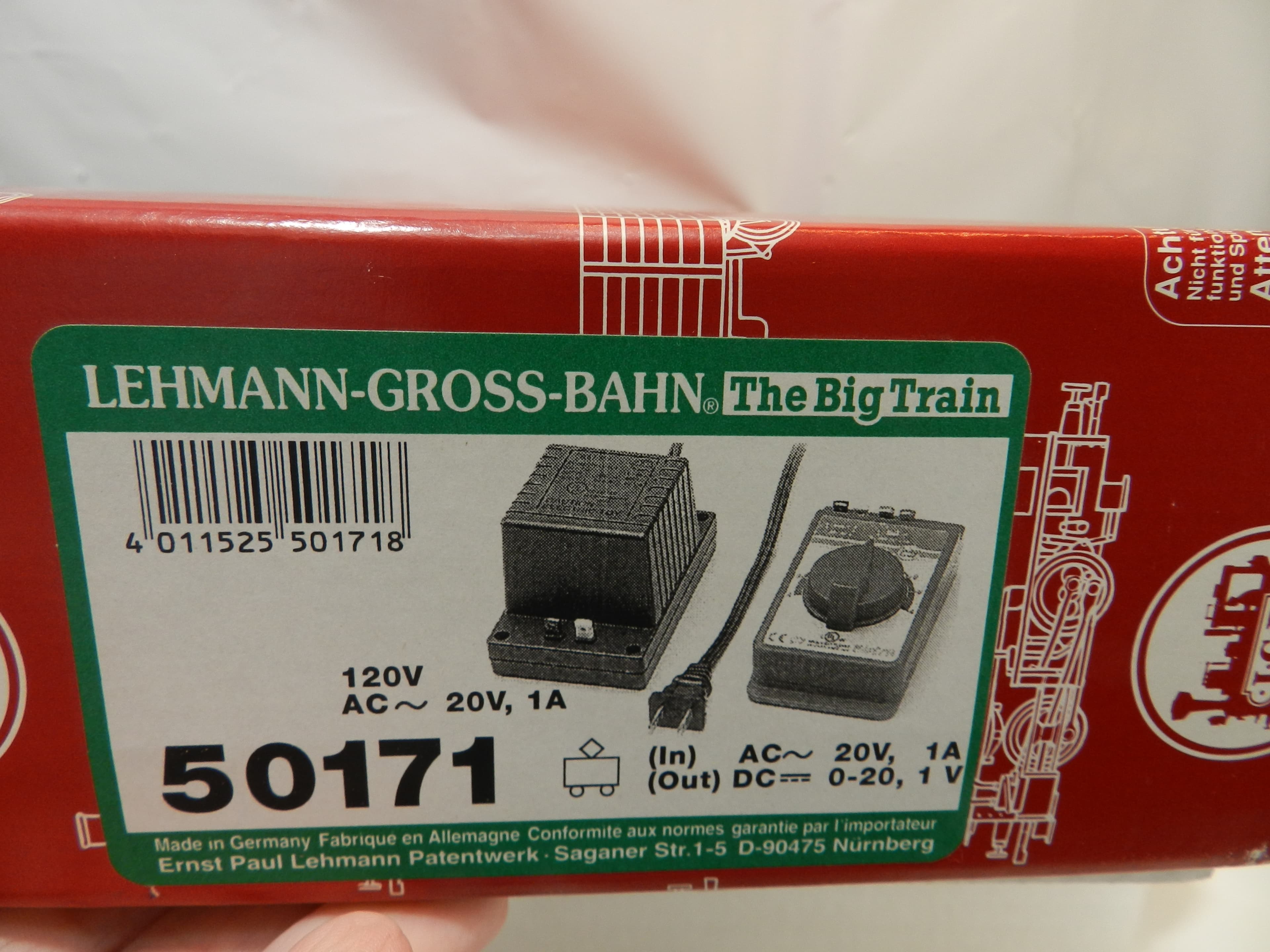 LGB 50171 Transformer, Throttle and Track Power Cable, 1 Amp, 120 Volt NIB O97K - Thumbnail 2