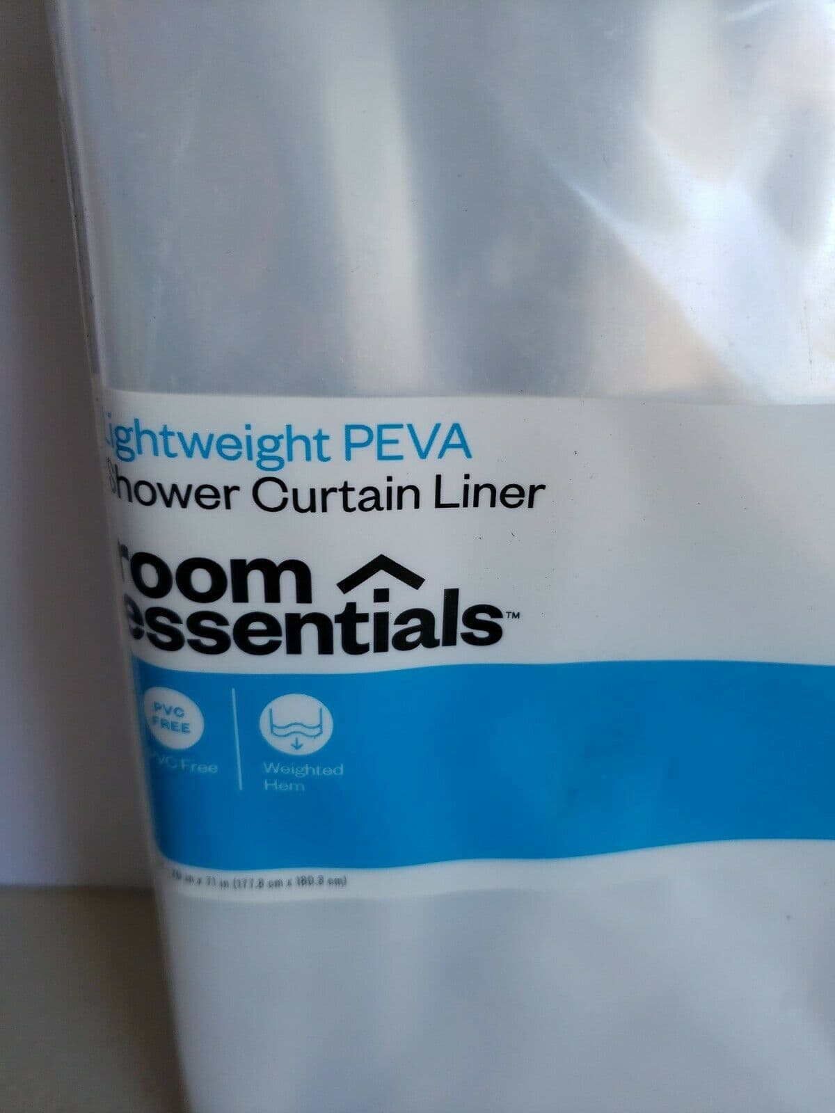 PEVA Light Weight Shower Liner Clear - Room Essentials™ w/complimentary shower curtain rings - Thumbnail 3
