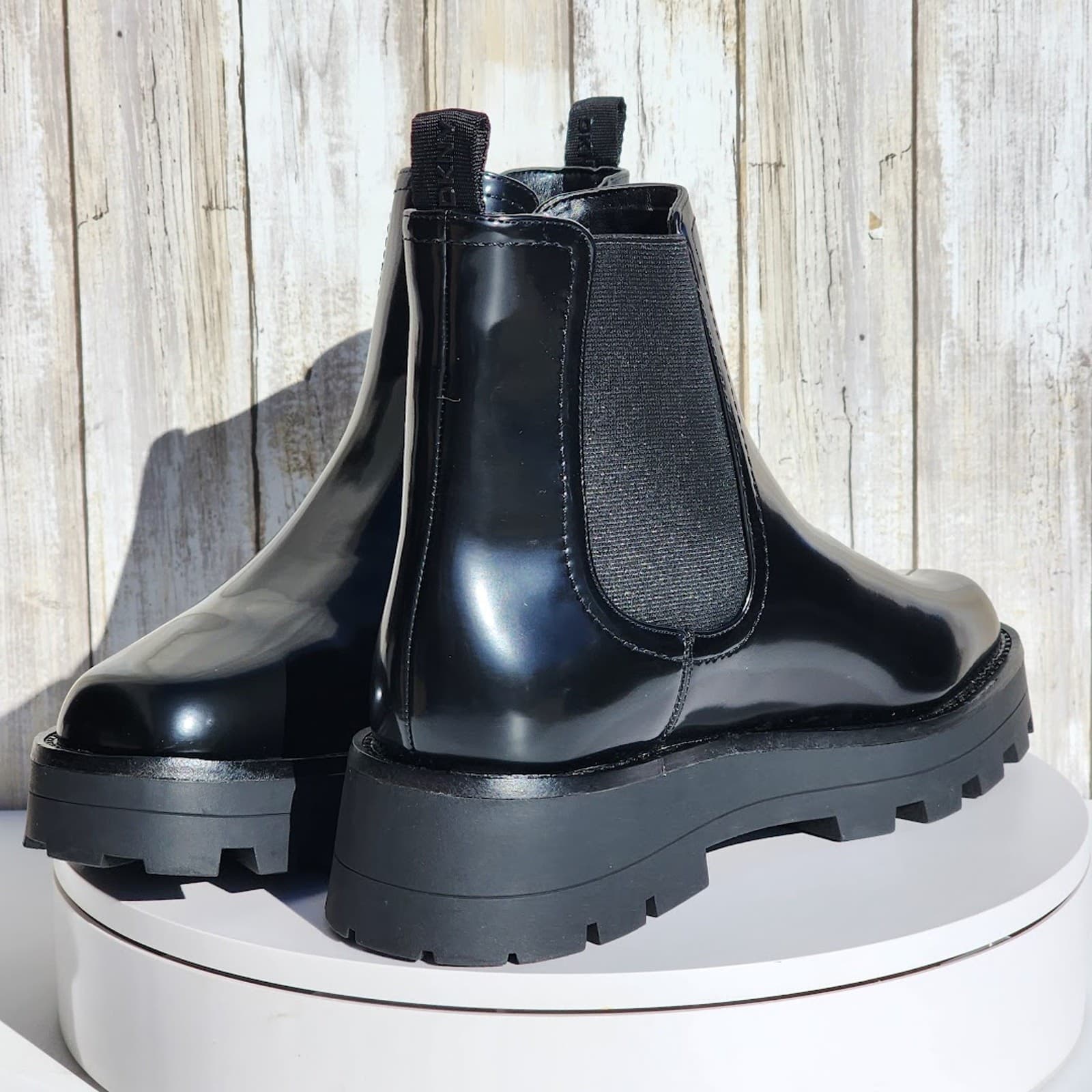 NEW - DKNY Women's Senni Chelsea Lug Boots - Size 8 - Black - Thumbnail 8