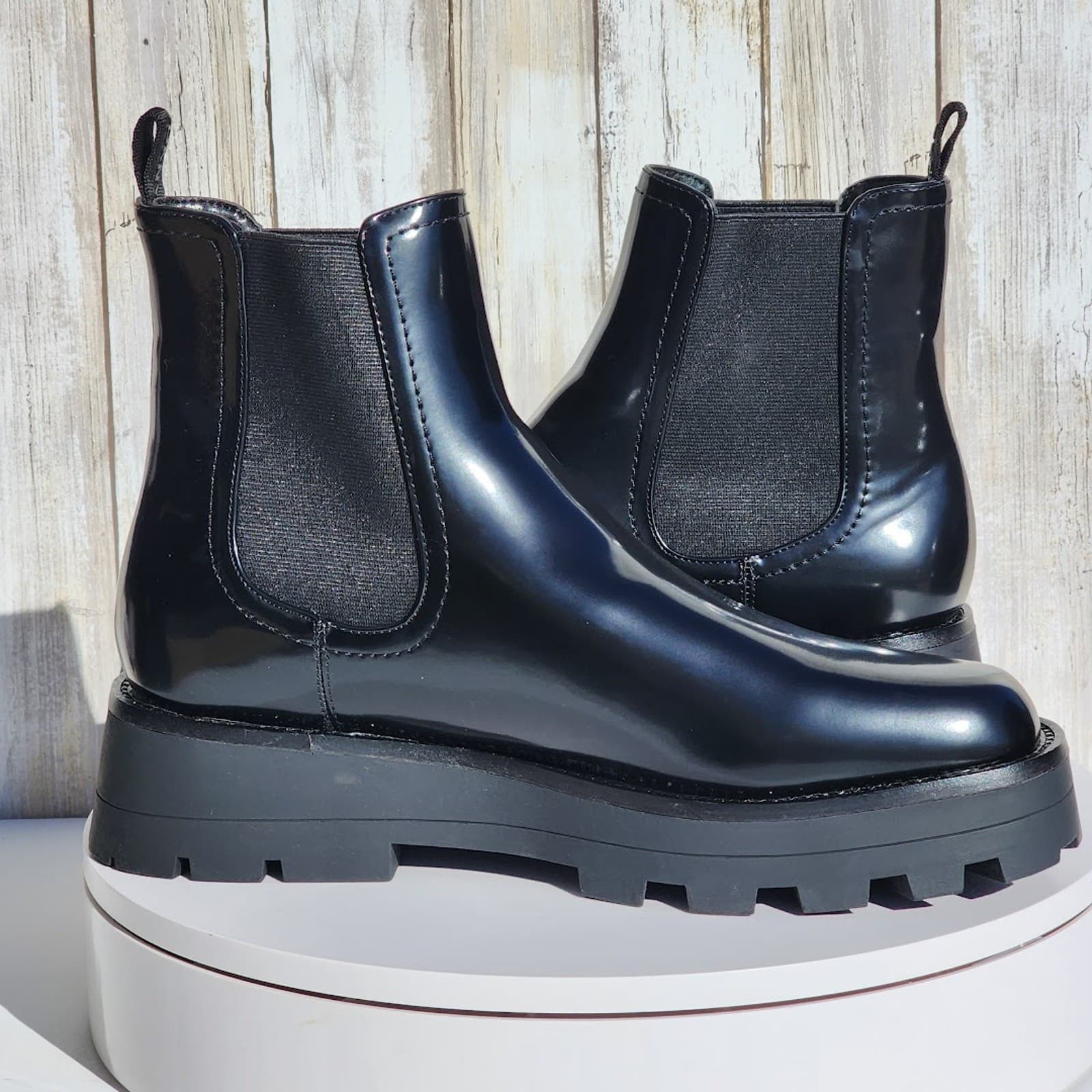NEW - DKNY Women's Senni Chelsea Lug Boots - Size 7.5 - Black - Thumbnail 7