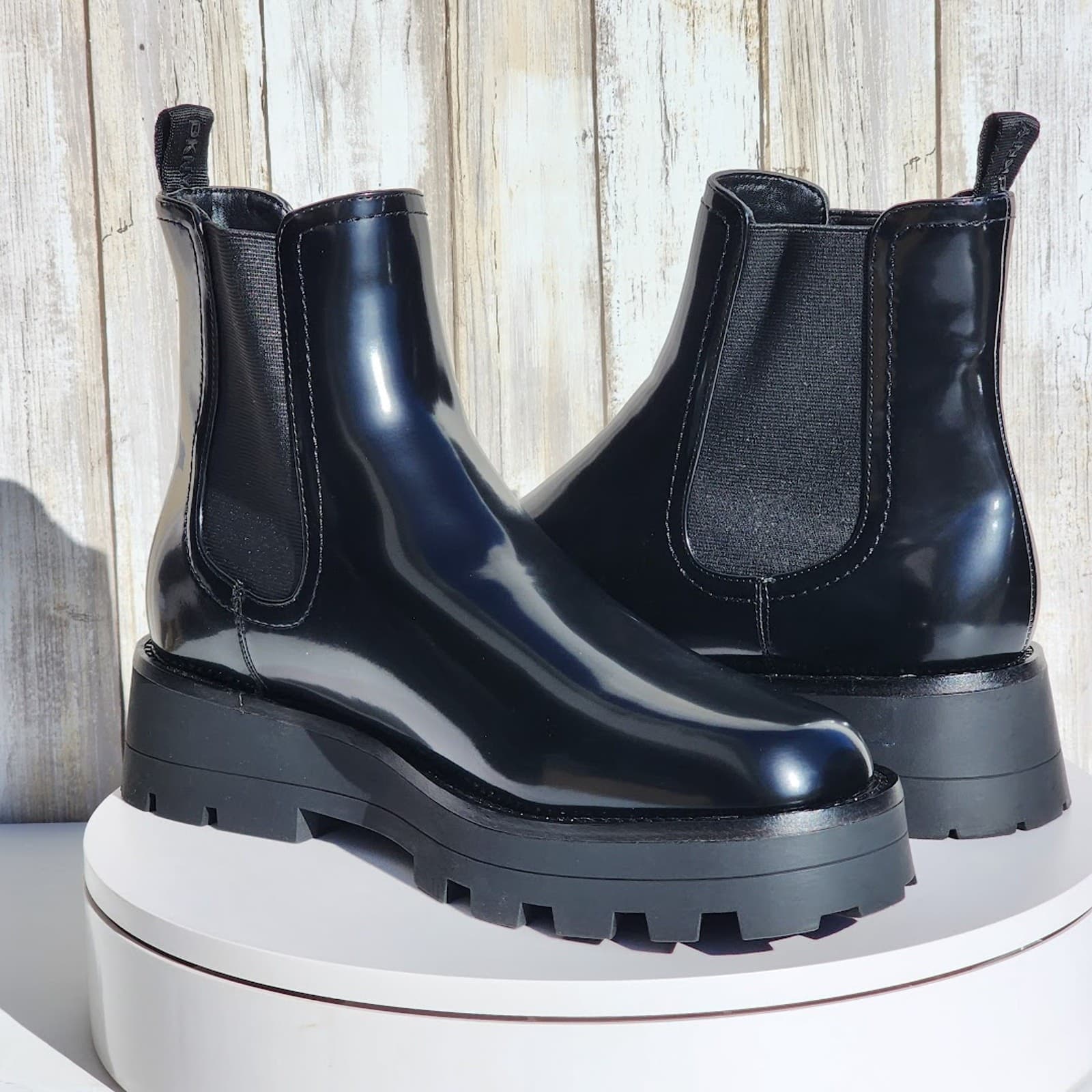 NEW - DKNY Women's Senni Chelsea Lug Boots - Size 10 - Black - Thumbnail 6