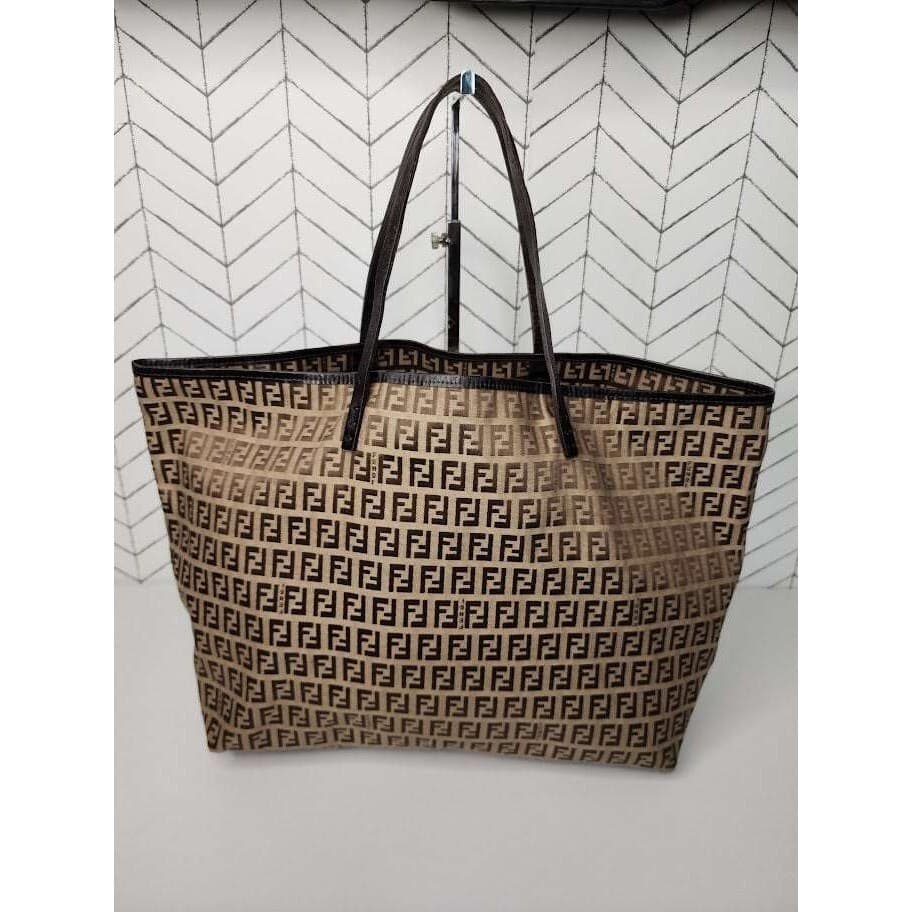Fendi Zucchino Canvas Roll Tote Bag