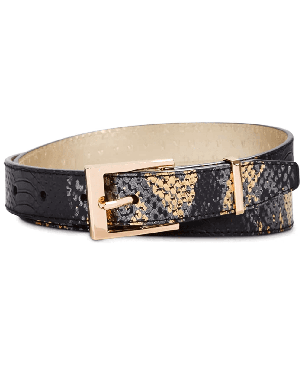 DKNY Metallic Snake-Embossed Belt