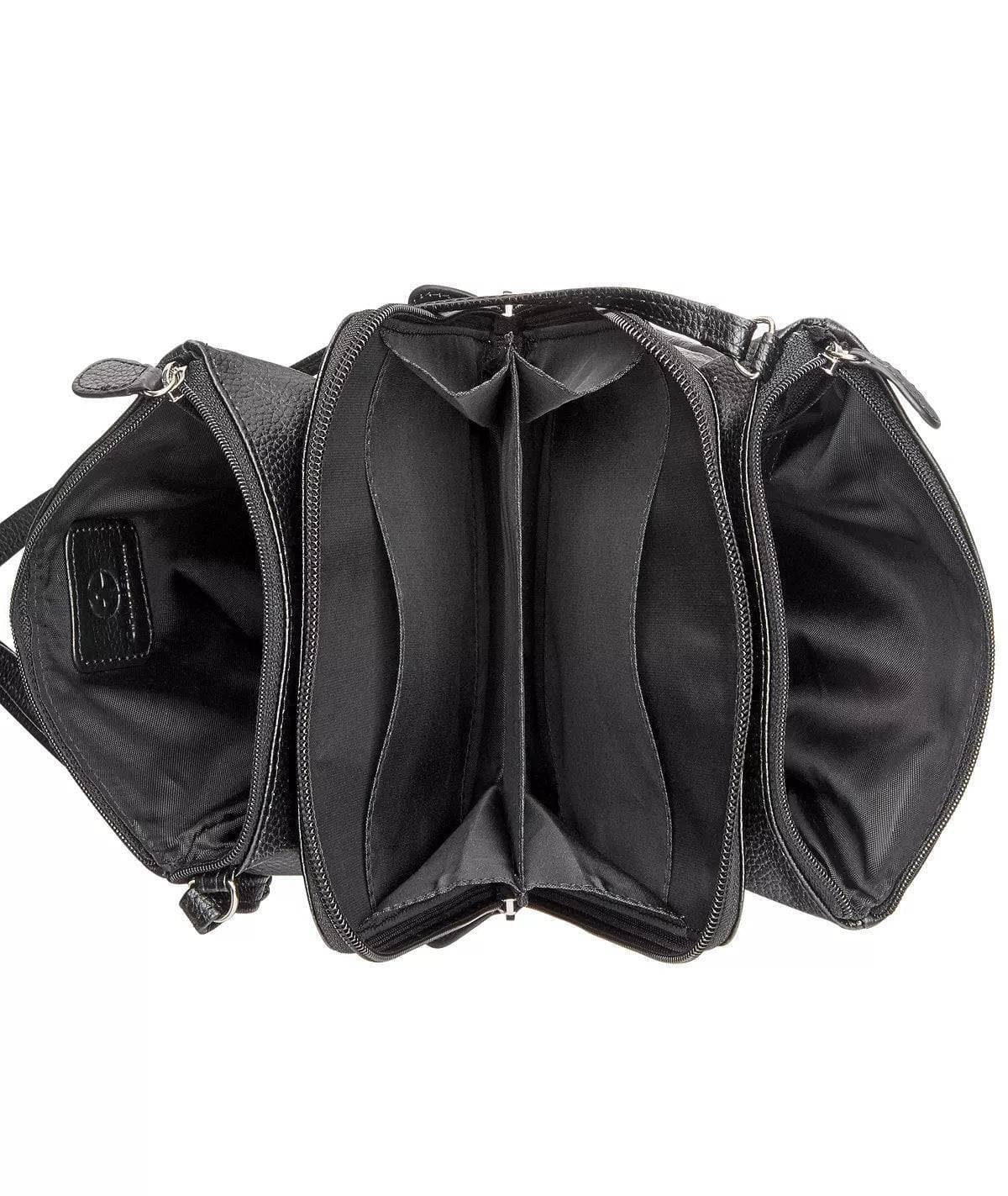 Giani Bernini Triple-Zip Pebble Leather Dasher Crossbody - Thumbnail 2