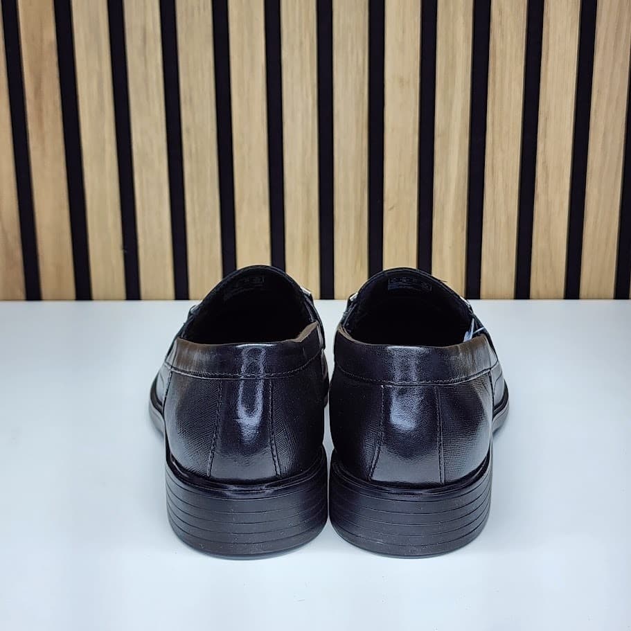 NEW - Clarks Clarkslite Bit Men’s Black Leather Loafers Slip On - Size 10 - Thumbnail 3