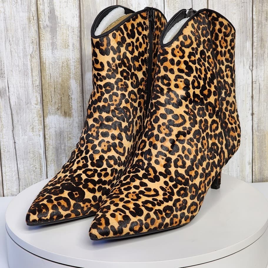 NEW - On 34th Aatira Leopard Tulip Booties - Size 7 M - Thumbnail 8