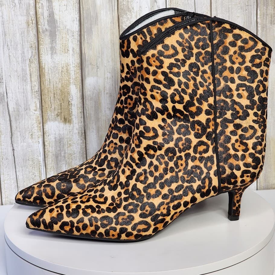 NEW - On 34th Aatira Leopard Tulip Booties - Size 7 M - Thumbnail 7