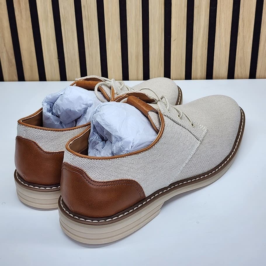 NEW - Madden Men Duralixx Knit Oxford Tan Casual Lace Up Dress Shoes - Size 9.5 - Thumbnail 2
