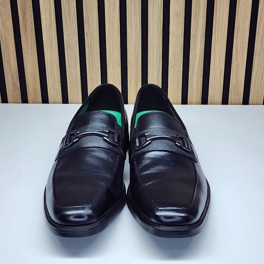 NEW - Clarks Clarkslite Bit Men’s Black Leather Loafers Slip On - Size 10 - Thumbnail 4
