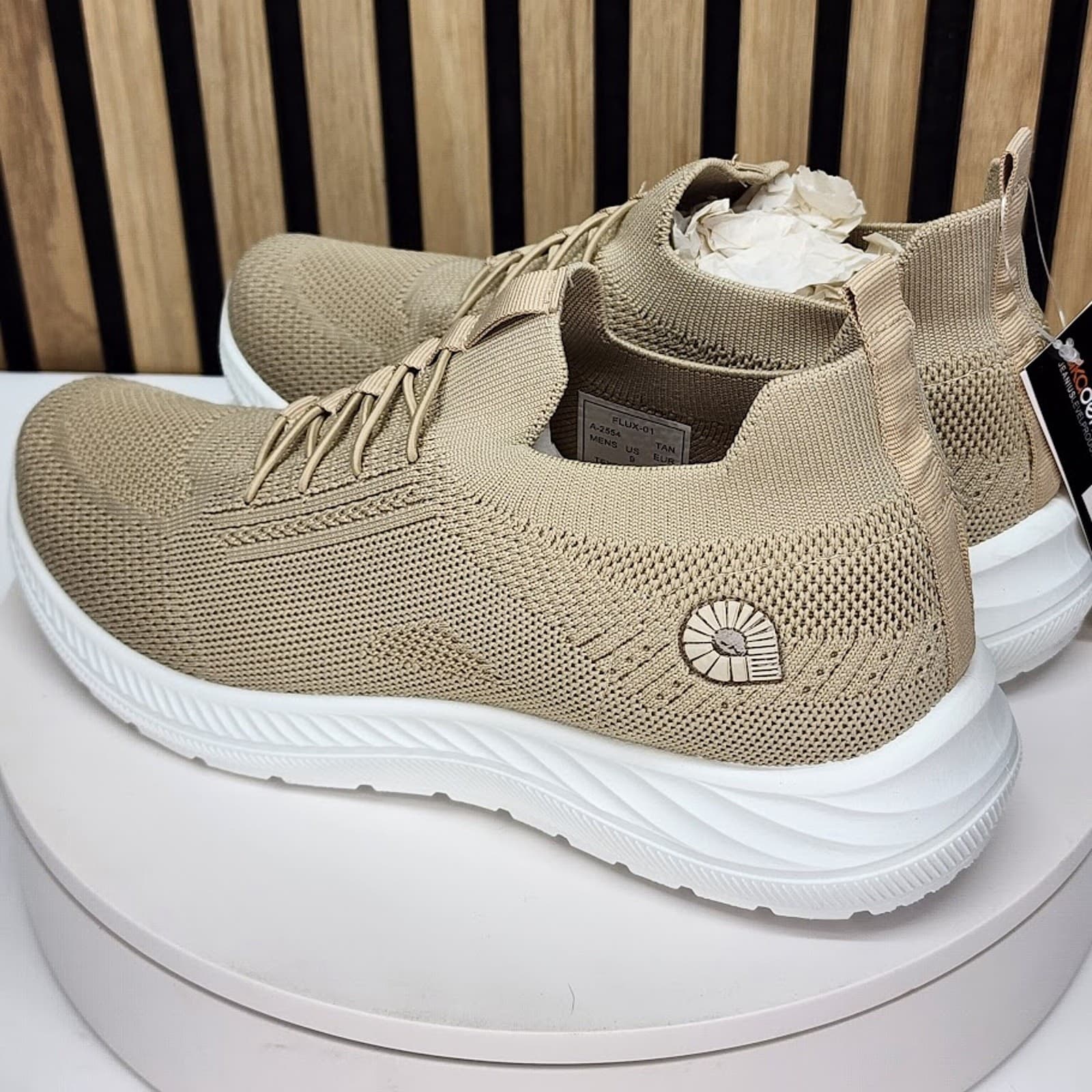 NEW - Akademiks Flux Men’s Tan Sneakers Casual Lace Up Comfort Shoes - Size 8 M - Thumbnail 3