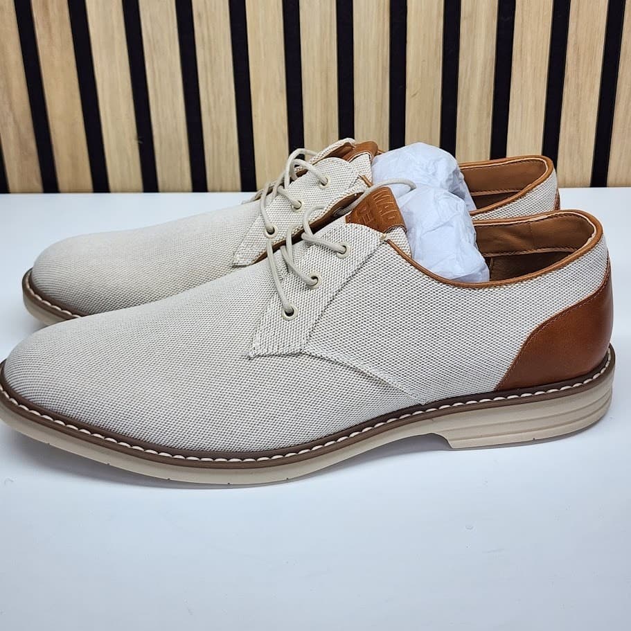 NEW - Madden Men Duralixx Knit Oxford Tan Casual Lace Up Dress Shoes - Size 9.5 - Thumbnail 3