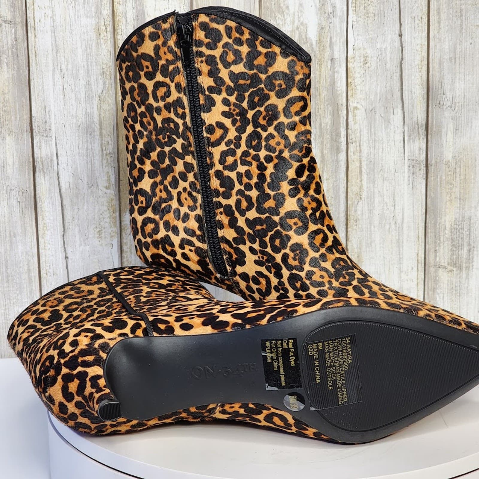 NEW - On 34th Aatira Leopard Tulip Booties - Size 8.5 M - Thumbnail 10
