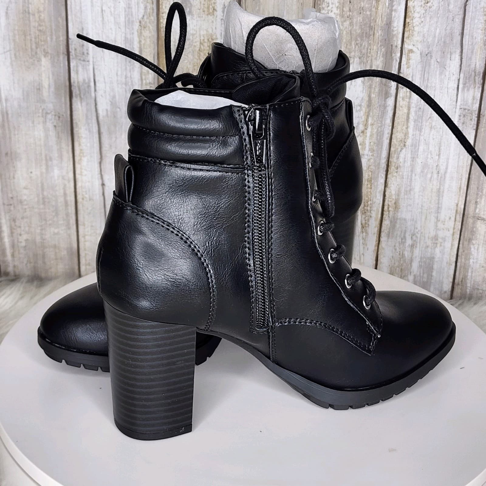 Style & Co Laurellee Lace-Up Dress Booties Black - Size 5.5 - Thumbnail 8