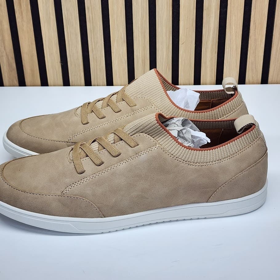 New - Alfani Carson Men’s Taupe Sneakers Casual Lace Up Shoes - Size 13 - Thumbnail 3