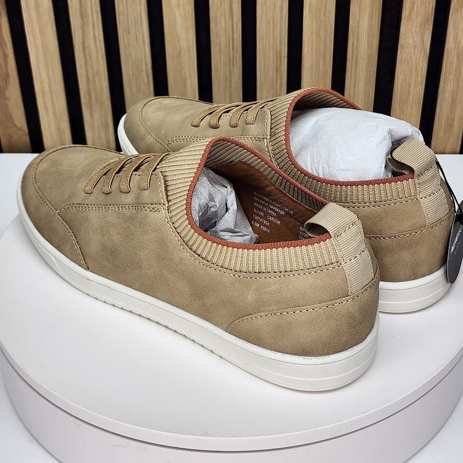 New - Alfani Carson Men’s Taupe Sneakers Casual Lace Up Shoes - Size 8.5 M - Thumbnail 3