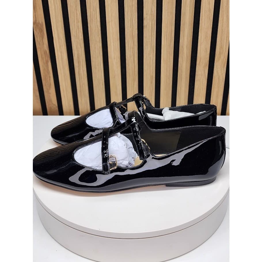 NEW - Marc Fisher Women’s Leather T-Strap Flats Double Buckle Shoes - Size 10 - Thumbnail 4