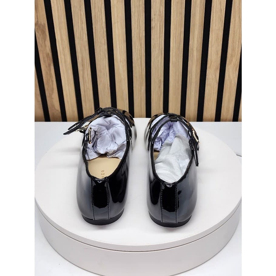 NEW - Marc Fisher Women’s Leather T-Strap Flats Double Buckle Shoes - Size 10 - Thumbnail 3