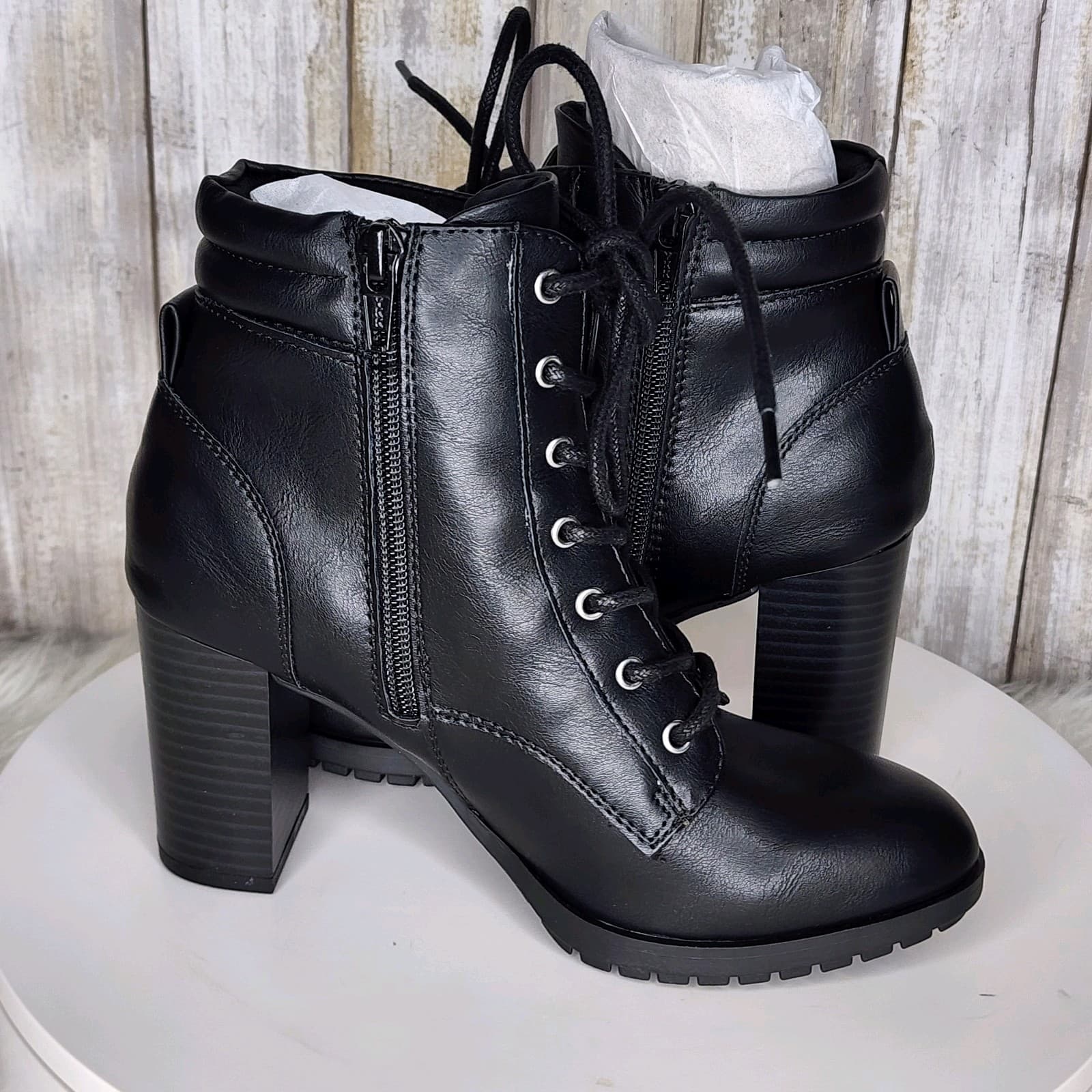 Style & Co Laurellee Lace-Up Dress Booties Black - Size 5.5 - Thumbnail 7