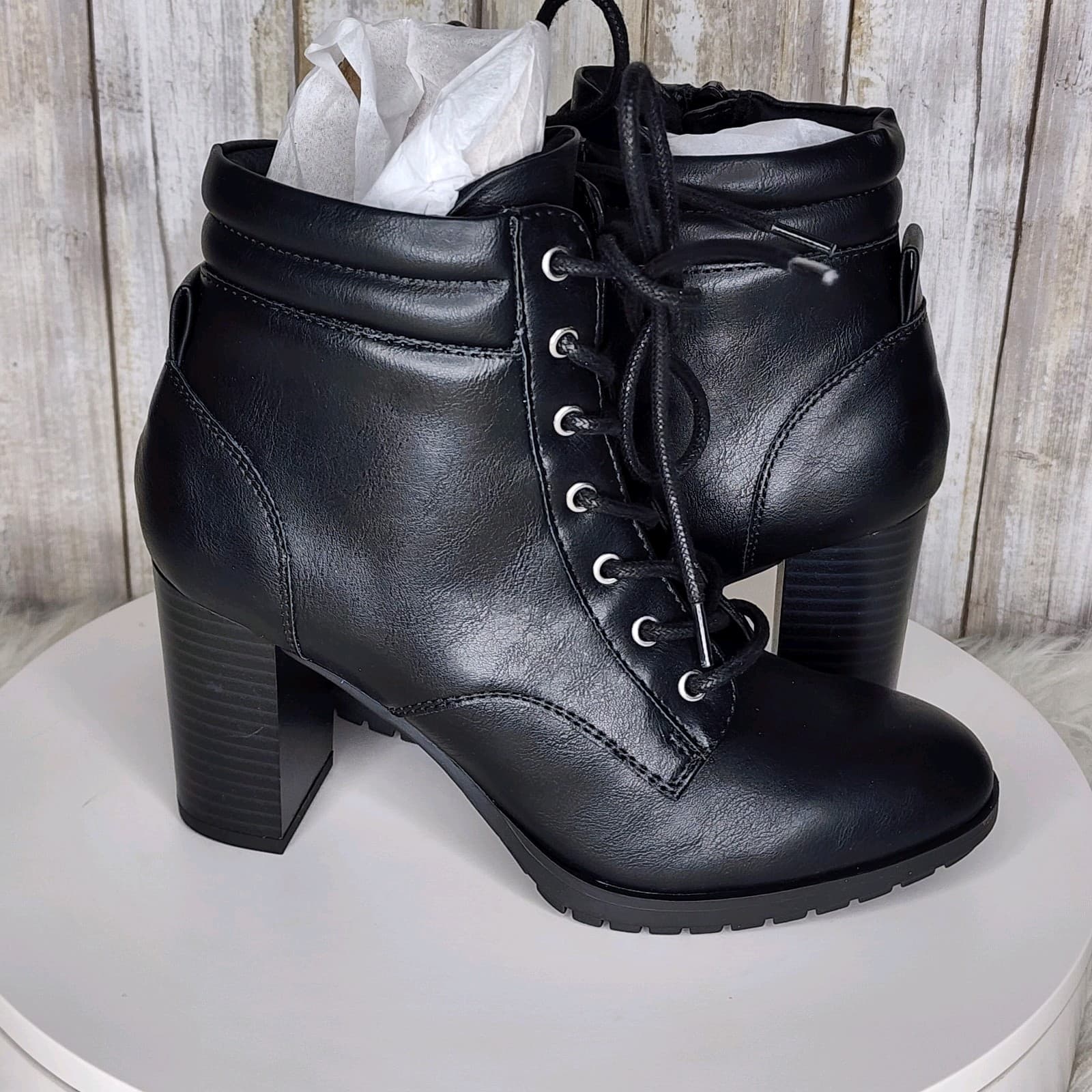 Style & Co Laurellee Lace-Up Dress Booties Black - Size 5.5 - Thumbnail 3