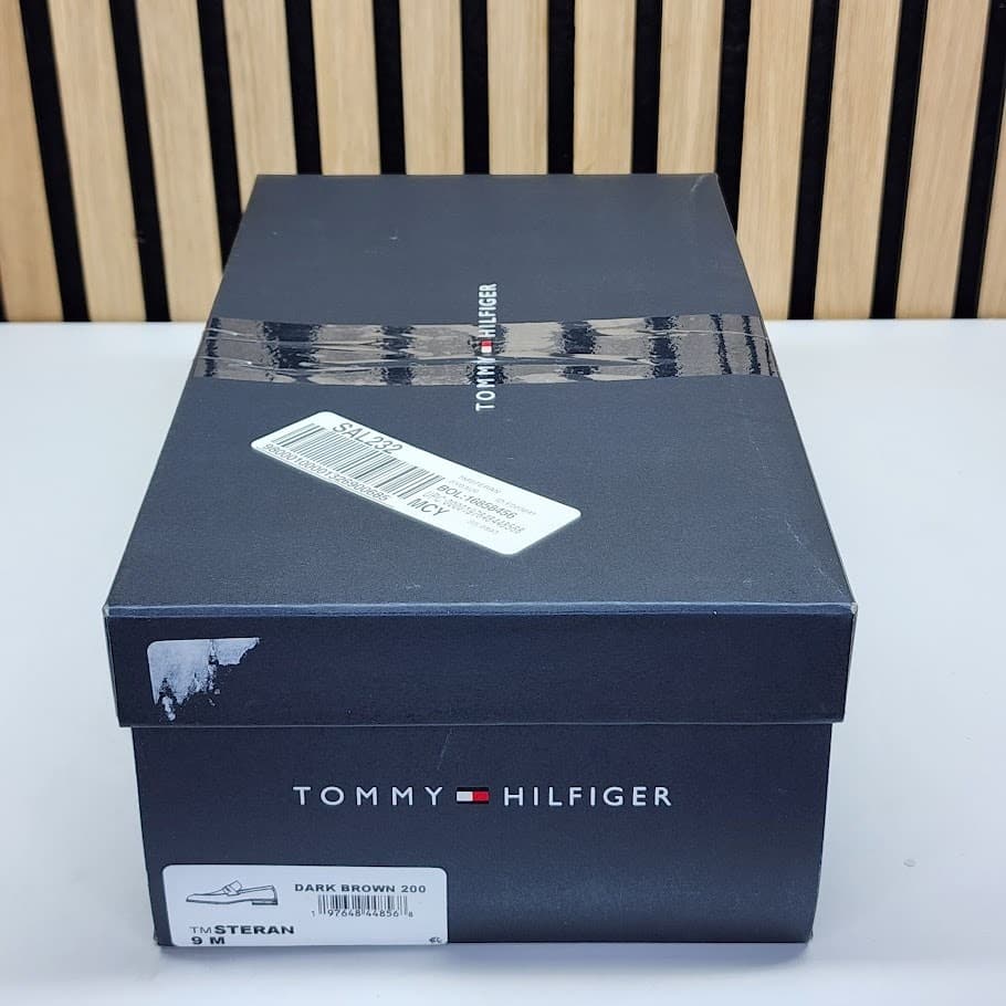 NEW - Tommy Hilfiger Steran Men’s Brown Loafers Slip On Dress Shoes - Size 9M - Thumbnail 4