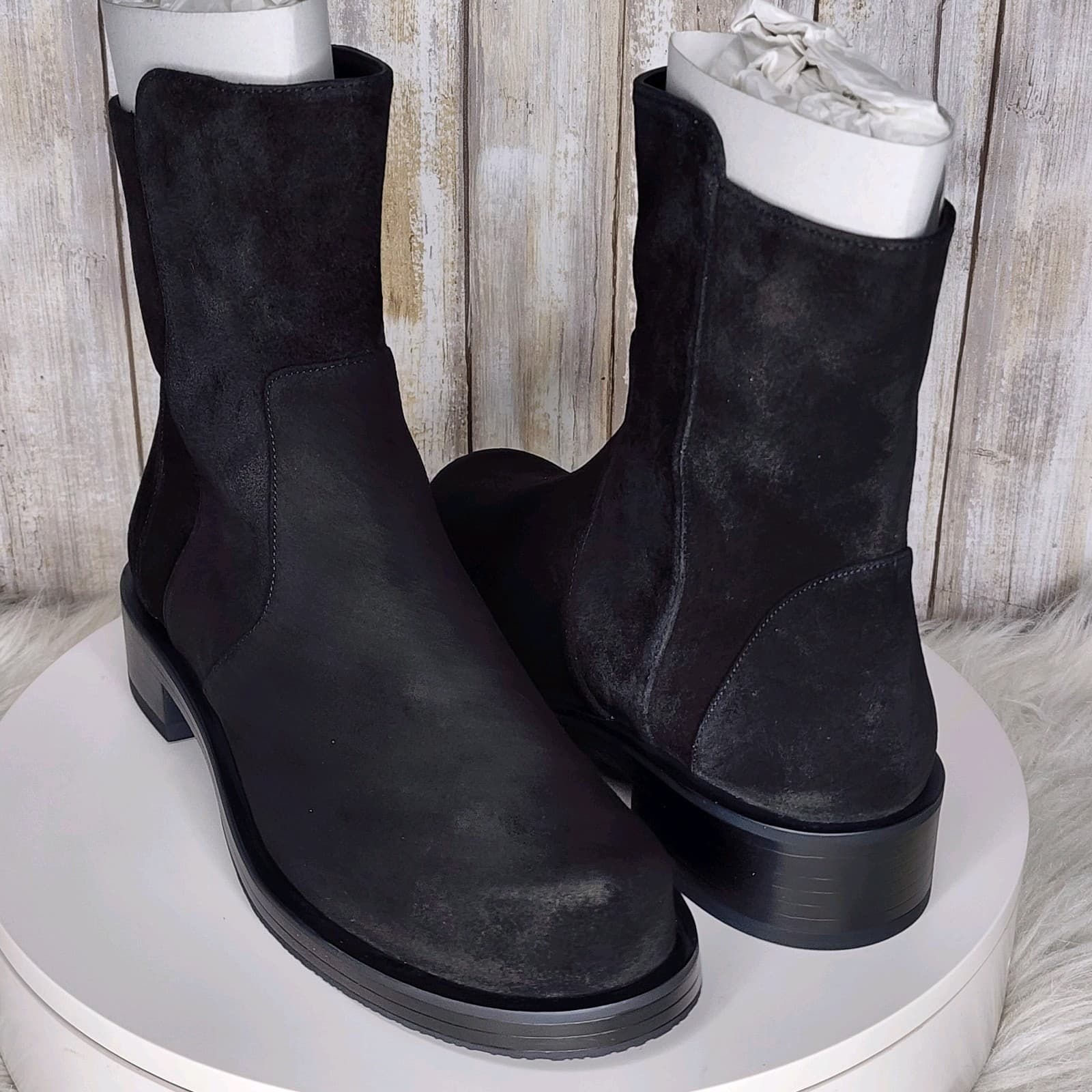 Stuart Weitzman 5050 Bold Zip Bootie Black Suede - Size 7 - Thumbnail 8