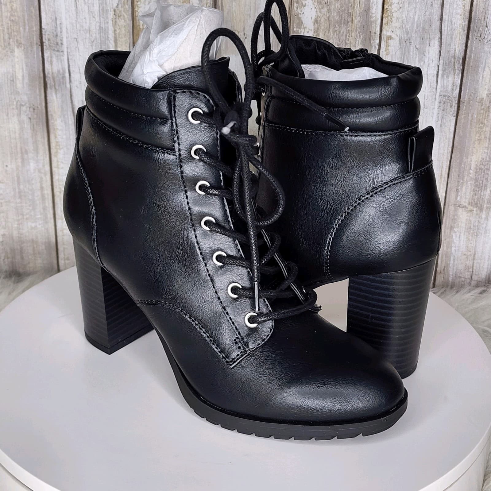 Style & Co Laurellee Lace-Up Dress Booties Black - Size 5.5 - Thumbnail 2