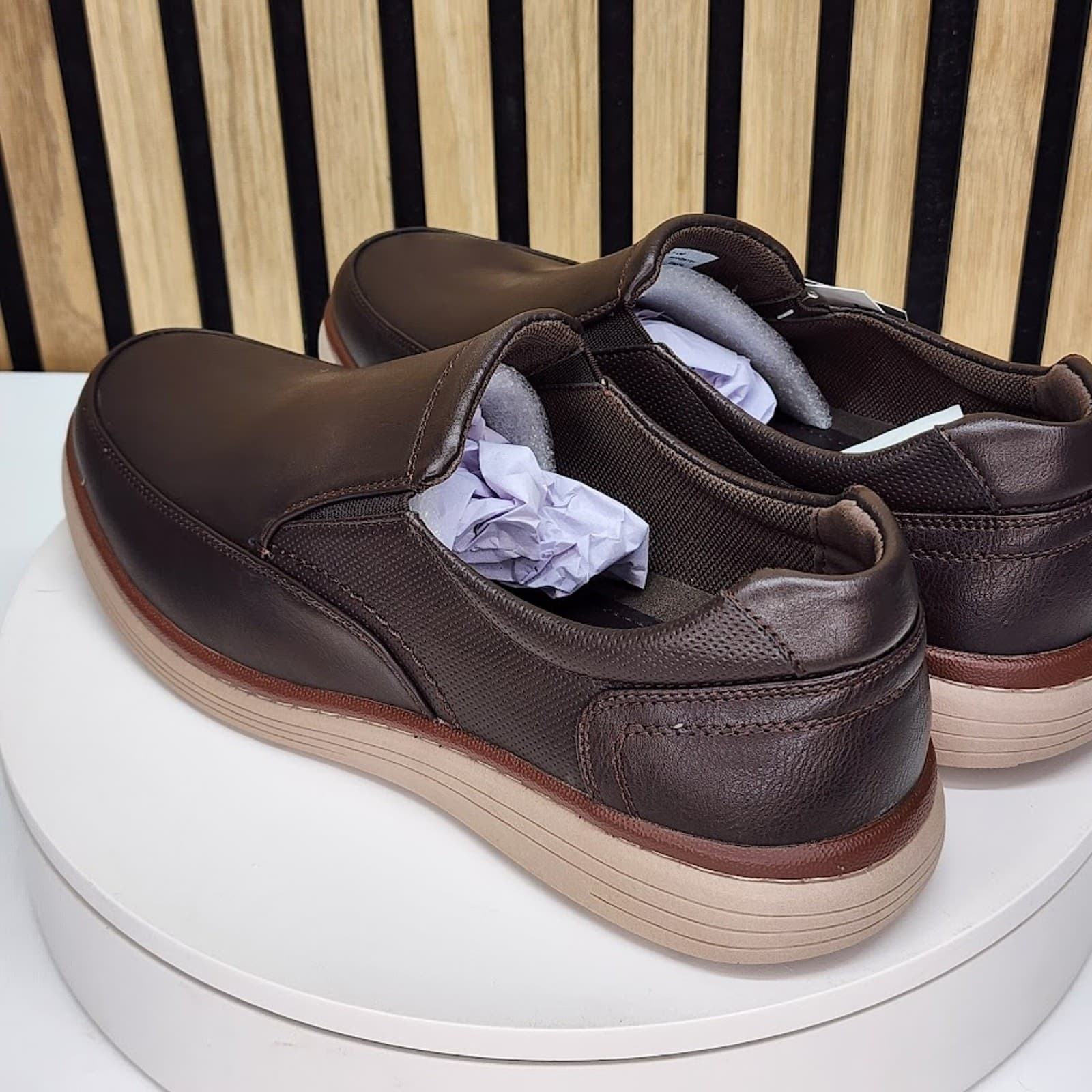 NEW - Aston Marc Galt Men’s Brown Slip On Casual Shoes Comfort Loafers Size 8 M - Thumbnail 3