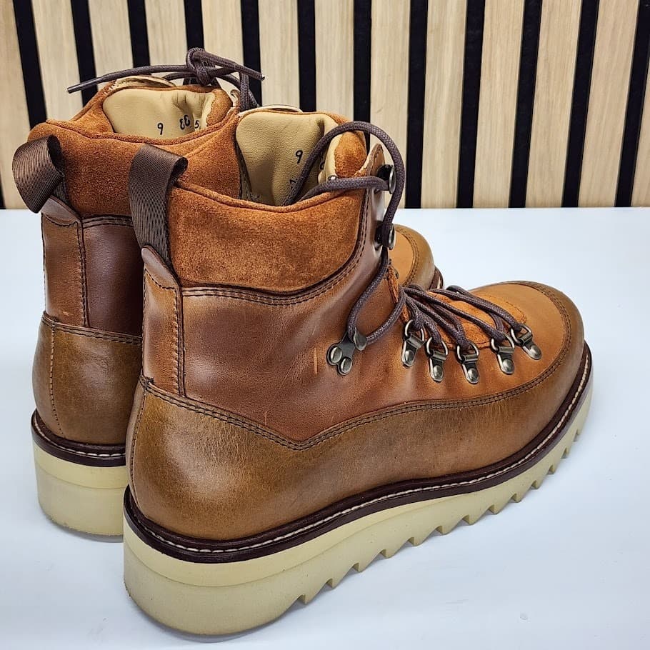 NEW - Taft Alpine Hiker Men’s Honey Leather Boots Lace Up Rugged Casual - Size 9 - Thumbnail 2