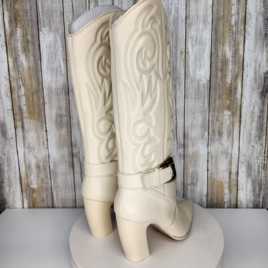 NEW - Vince Camuto Women's Biancaa Buckled Cowboy Dress Boots - Size 7 - Thumbnail 3