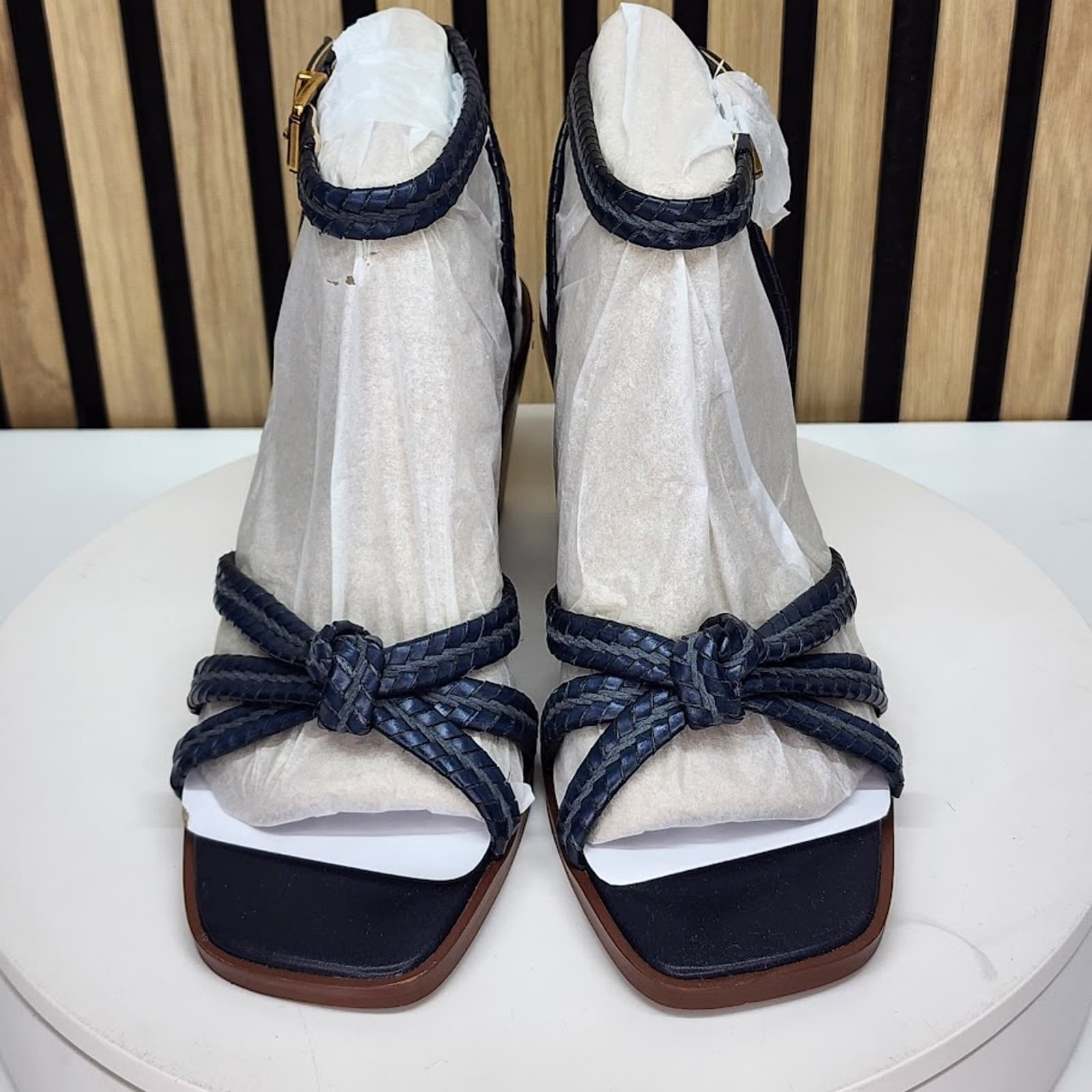 NEW - Giani Bernini Renaee Women’s Navy Woven Block Heel Sandals - Size 9.5 M - Thumbnail 7