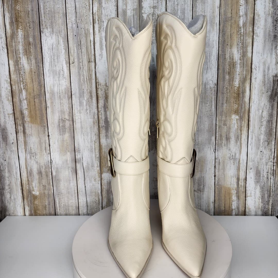 NEW - Vince Camuto Women's Biancaa Buckled Cowboy Dress Boots - Size 7 - Thumbnail 8