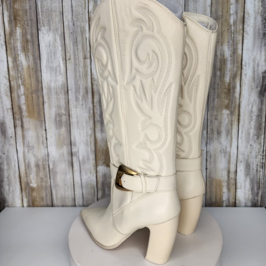 NEW - Vince Camuto Women's Biancaa Buckled Cowboy Dress Boots - Size 7 - Thumbnail 5